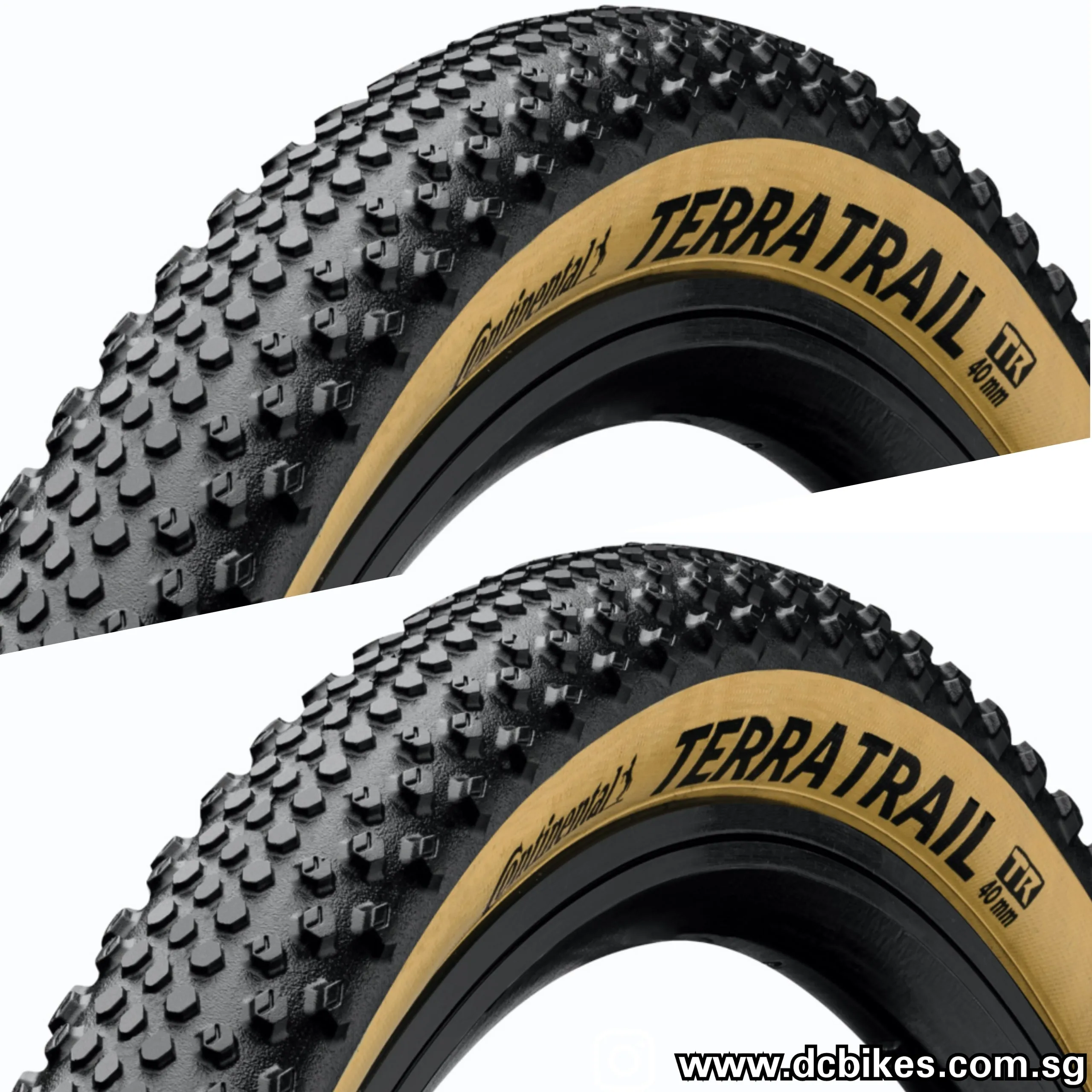 Continental 27.5 X 1.75 Terra Trail Black | Skinwall Creme Tubeless Gravel Folding Tyres (2 Tires) Etrto 47-584