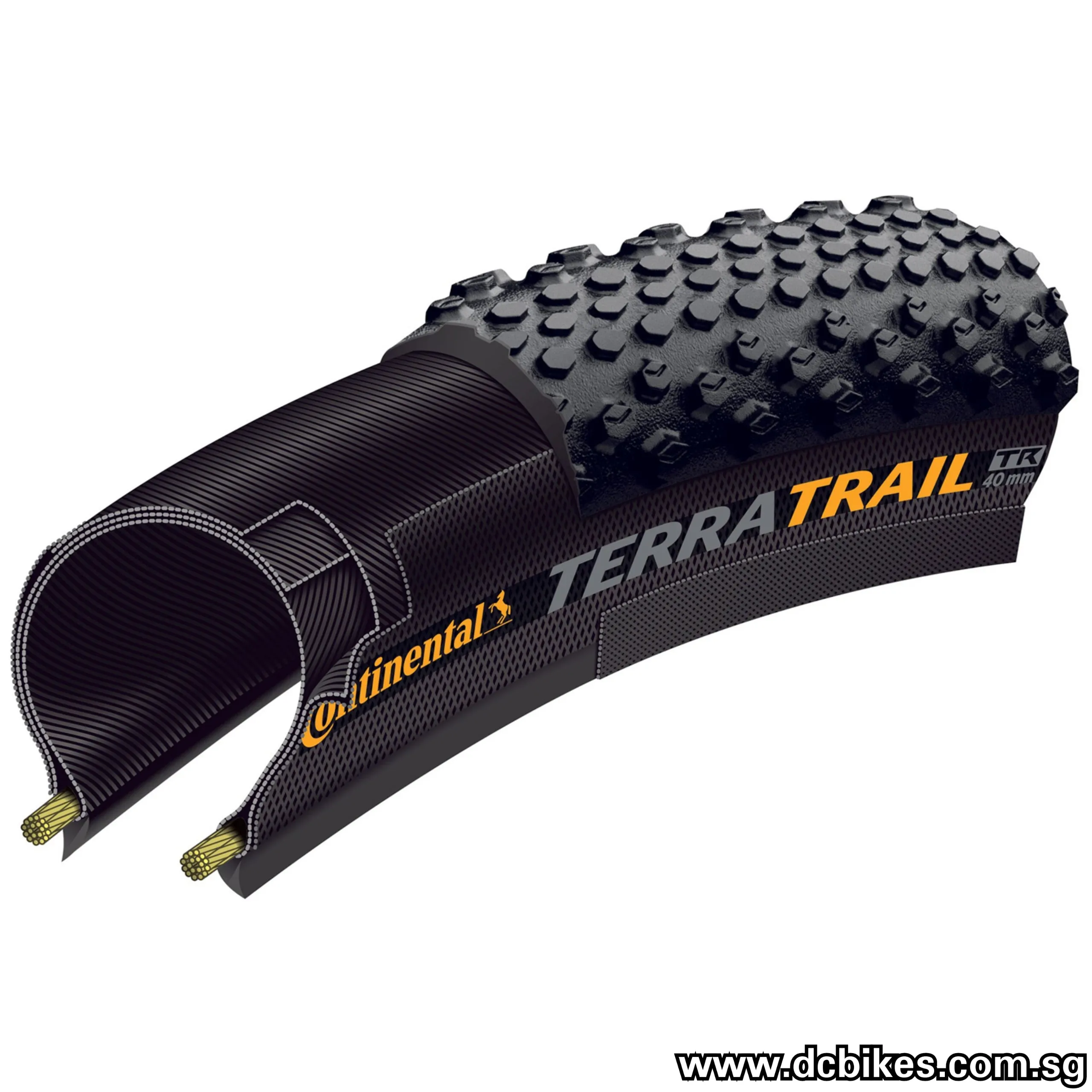 Continental 27.5 X 1.75 Terra Trail Black | Skinwall Creme Tubeless Gravel Folding Tyres (2 Tires) Etrto 47-584
