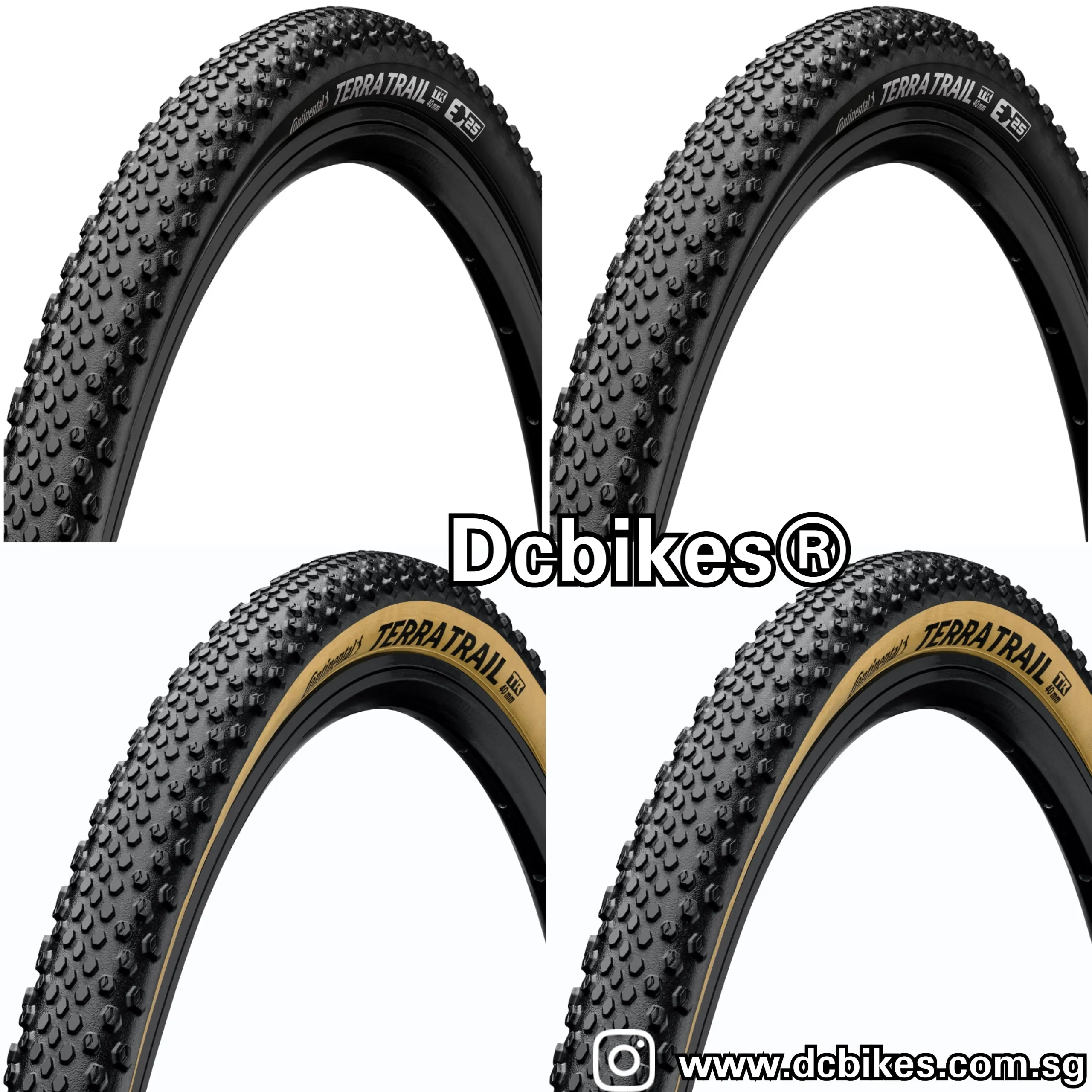 Continental 27.5 X 1.75 Terra Trail Black | Skinwall Creme Tubeless Gravel Folding Tyres (2 Tires) Etrto 47-584