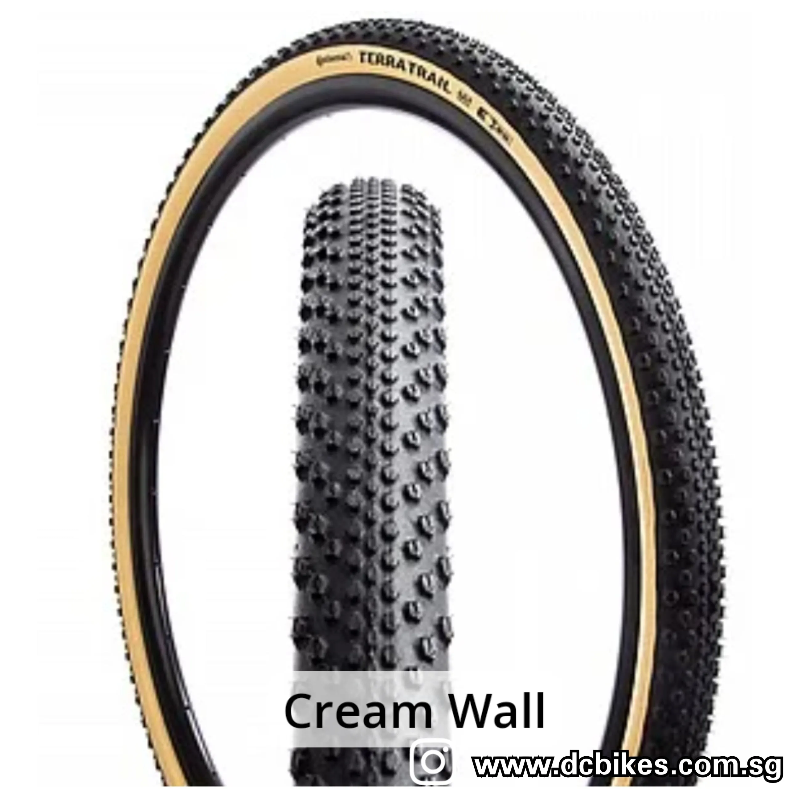 Continental 27.5 X 1.75 Terra Trail Black | Skinwall Creme Tubeless Gravel Folding Tyres (2 Tires) Etrto 47-584