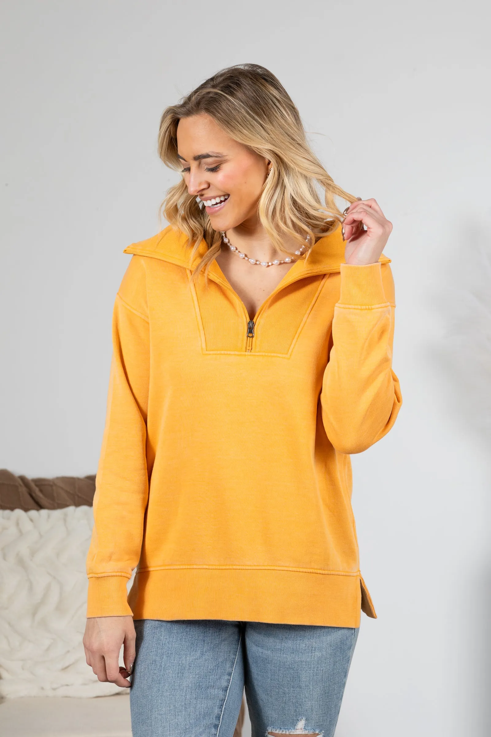 Cozy Campfire 1/4 Zip Pigment Dyed Pullover