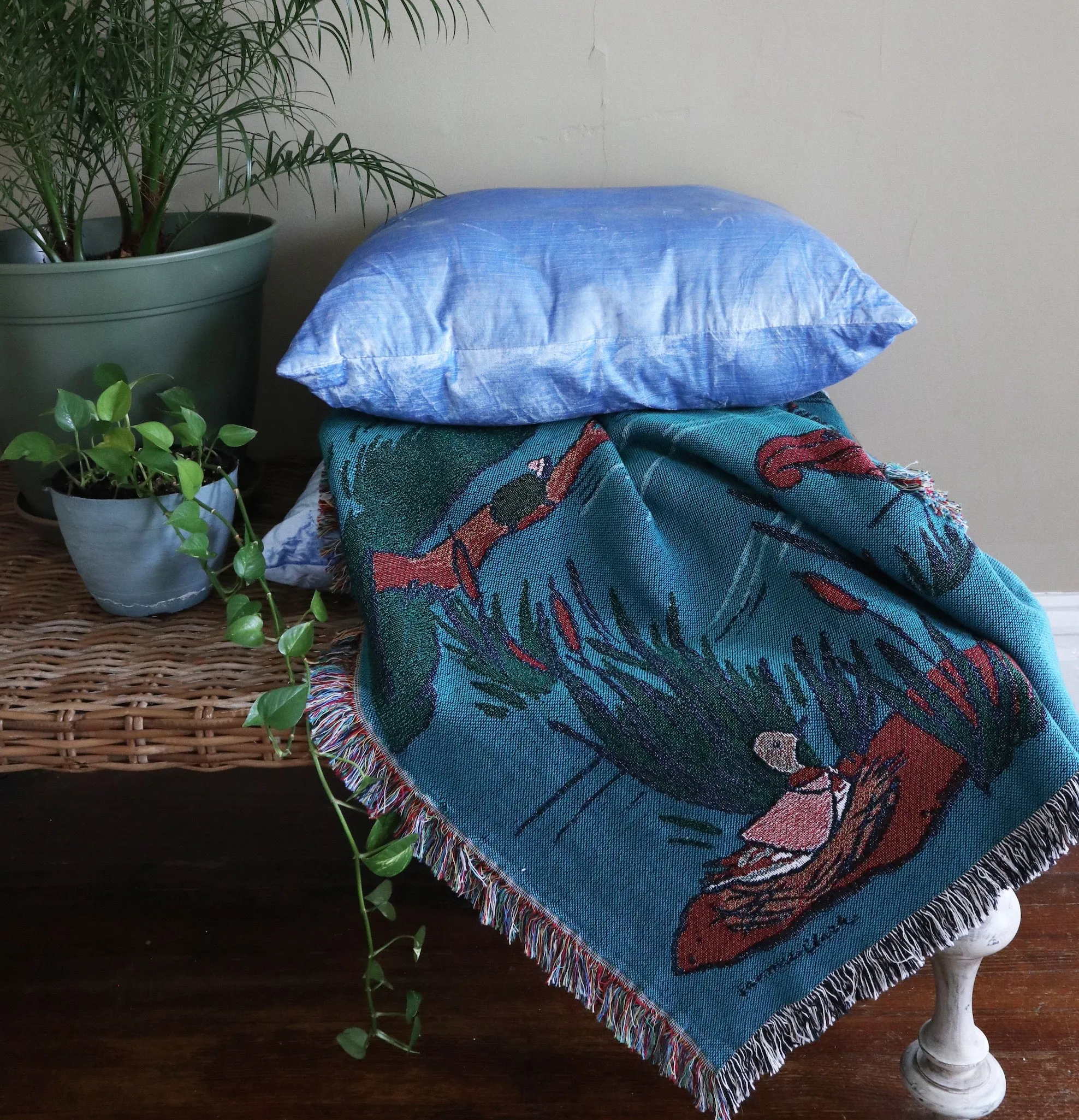 Day at the Pond Woven Soft Tapestry