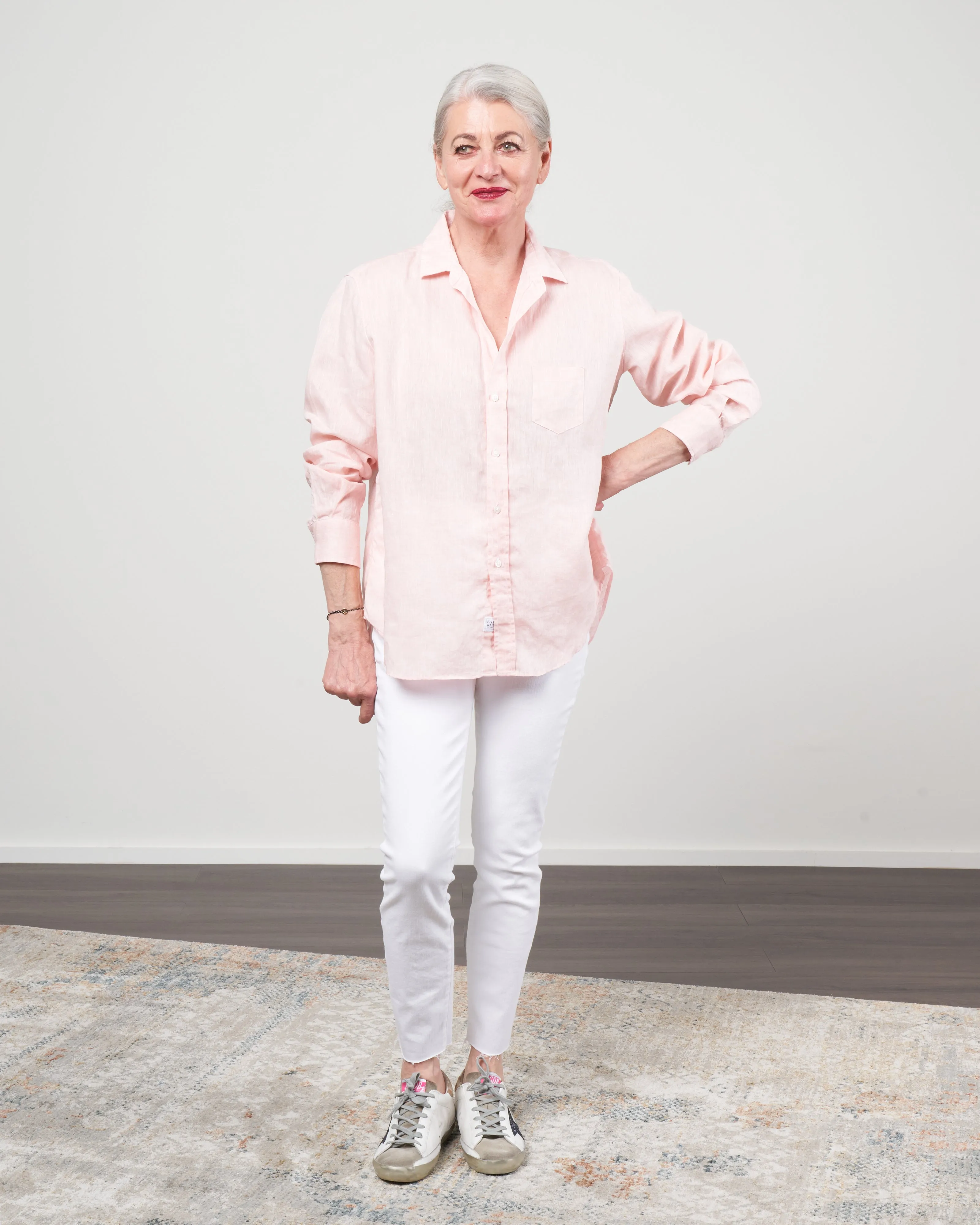 eileen woven button up - blush