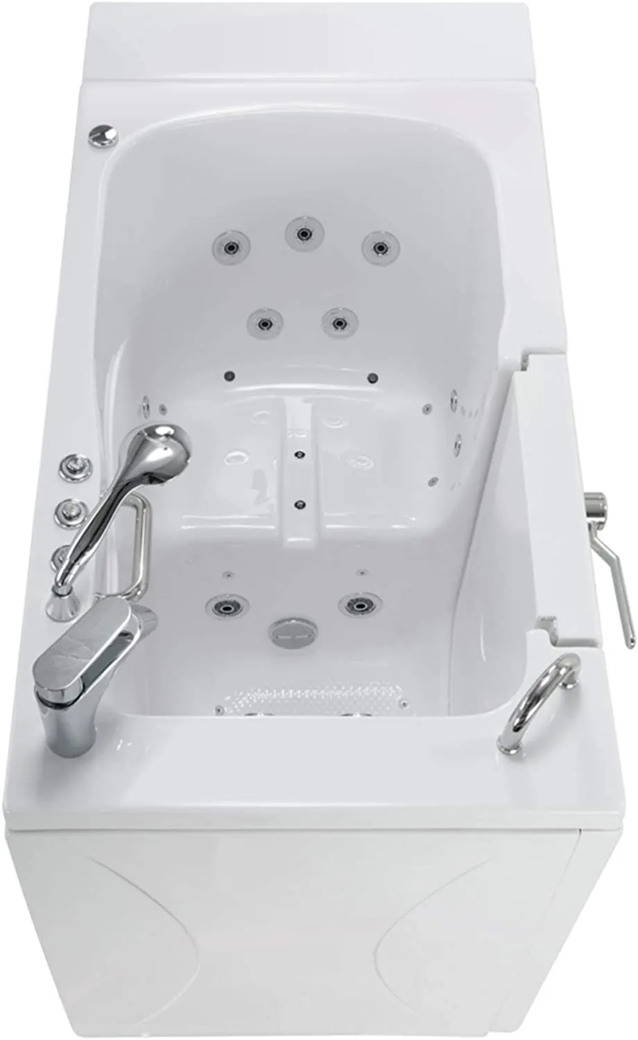 Ella Capri 30"x52" Acrylic Hydro Massage w/ Independent Foot Massage Walk-In Bathtub , Left Outward Swing Door, 5 Piece Fast Fill Faucet, 2" Dual Drain