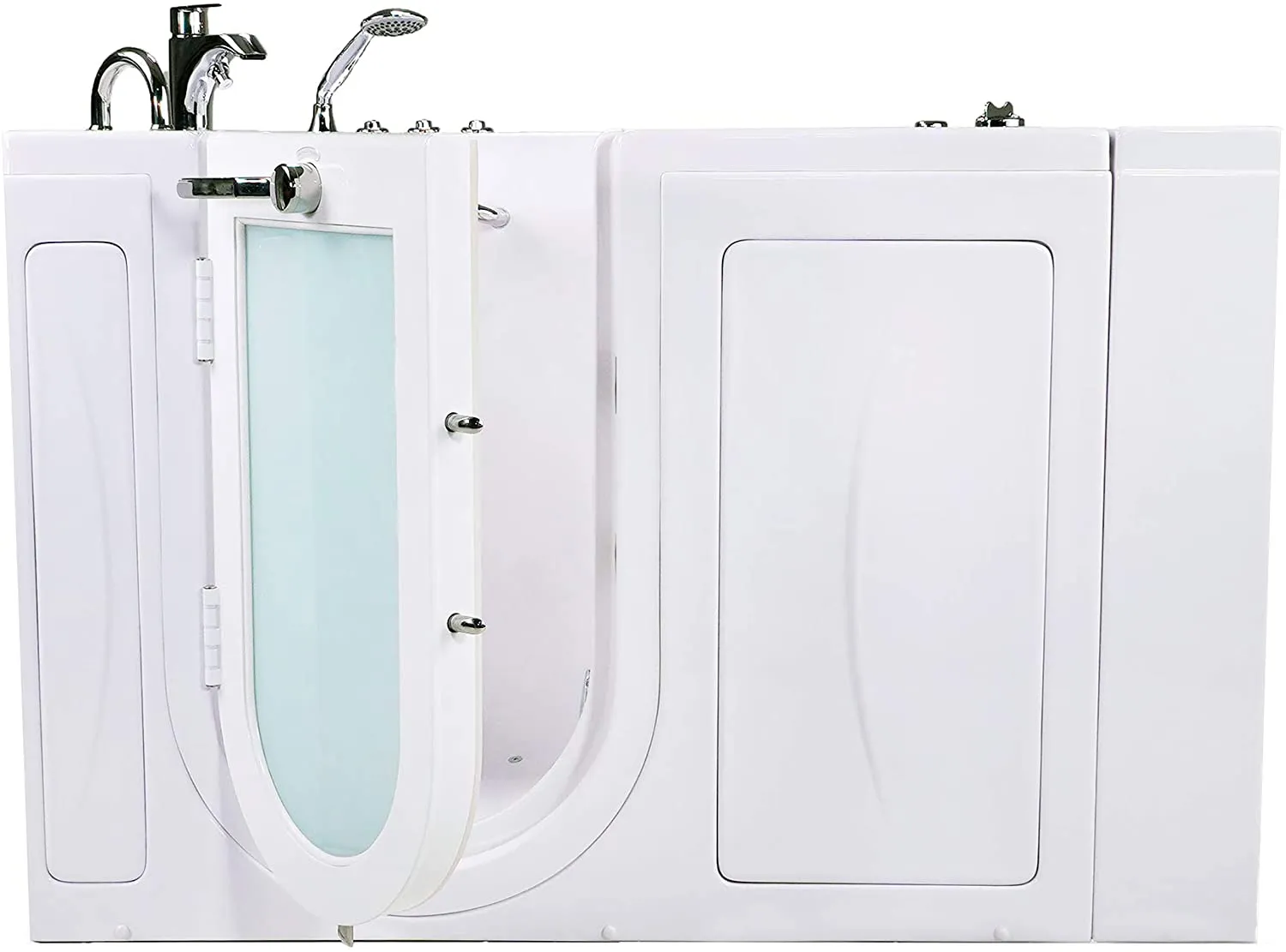 Ella Capri 30"x52" Acrylic Hydro Massage w/ Independent Foot Massage Walk-In Bathtub , Left Outward Swing Door, 5 Piece Fast Fill Faucet, 2" Dual Drain