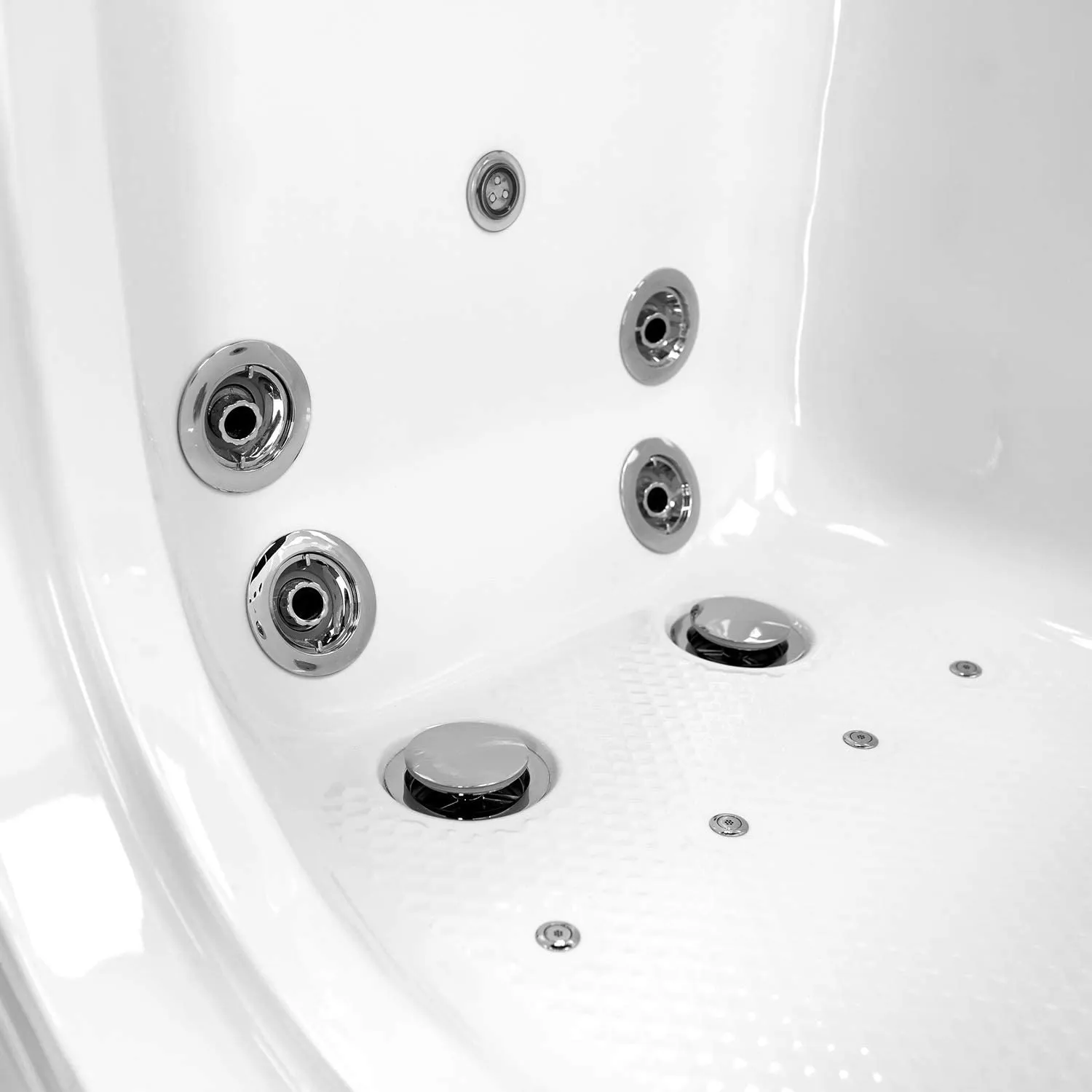 Ella's Bubbles OA3252D-HB-L Monaco Air and Hydro Massage Acrylic Walk-In Bathtub with Left Outward Swing Door, Ella 5pc. Fast-Fill Faucet, Dual 2" Drains, 32" x 52" x 43", White