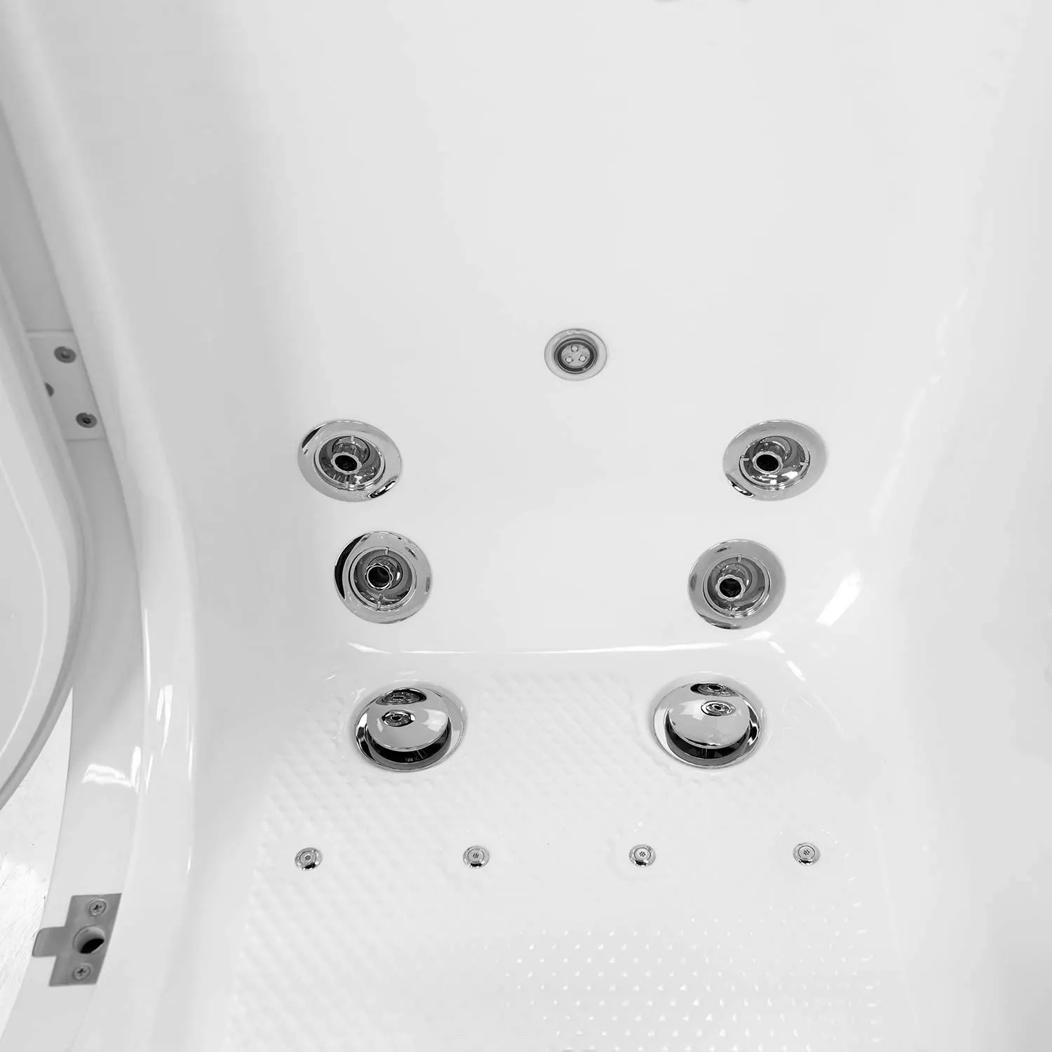 Ella's Bubbles OA3252D-HB-L Monaco Air and Hydro Massage Acrylic Walk-In Bathtub with Left Outward Swing Door, Ella 5pc. Fast-Fill Faucet, Dual 2" Drains, 32" x 52" x 43", White