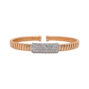 Flexible Pave Diamond Accent Bangle