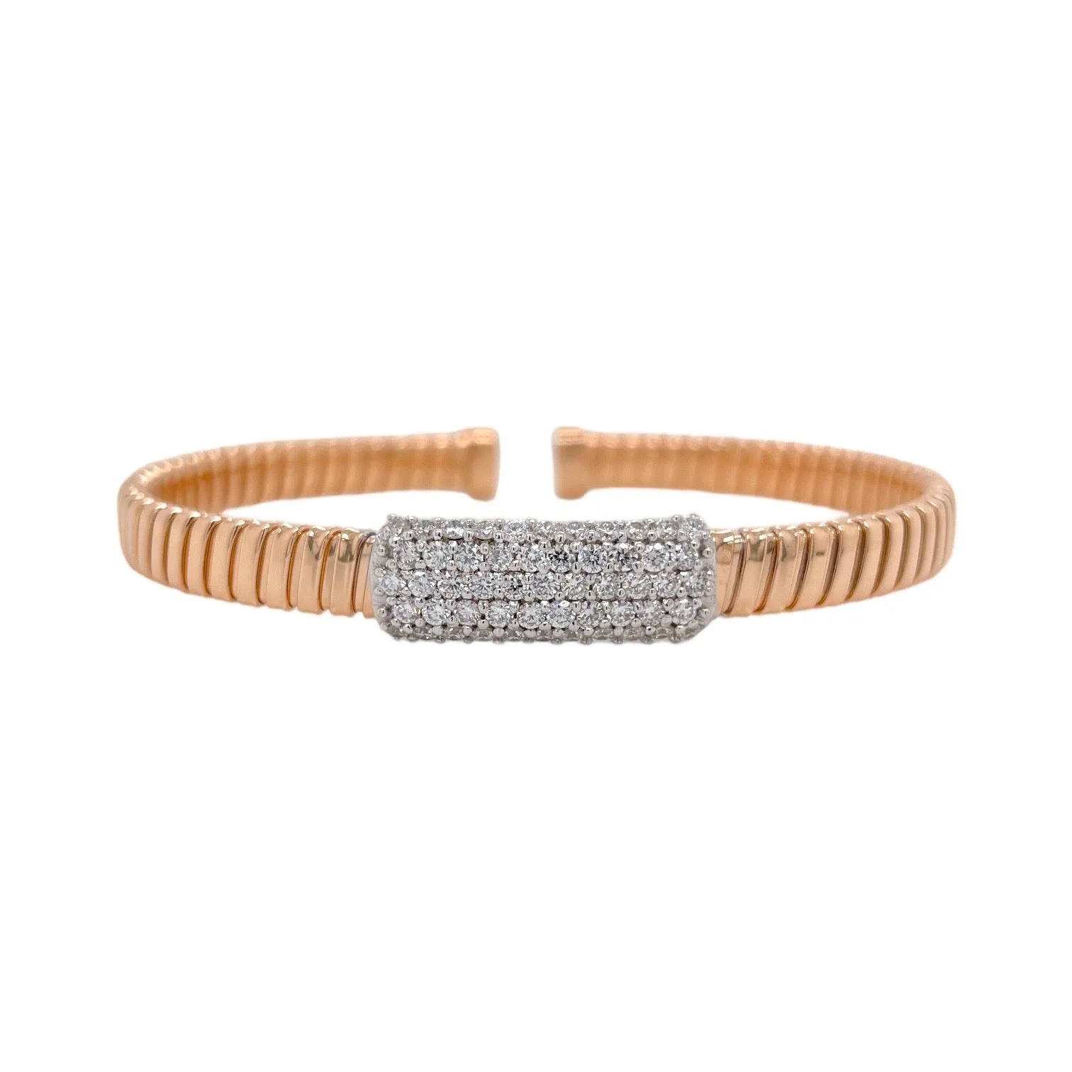 Flexible Pave Diamond Accent Bangle