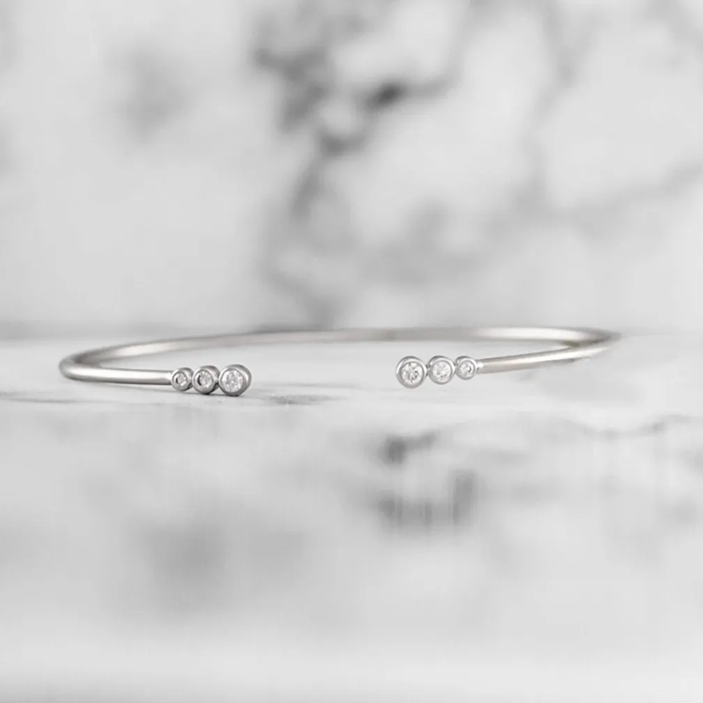 Flexible White Gold Diamond Bangle