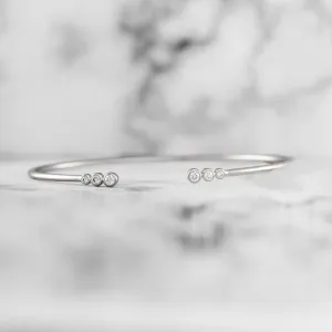 Flexible White Gold Diamond Bangle