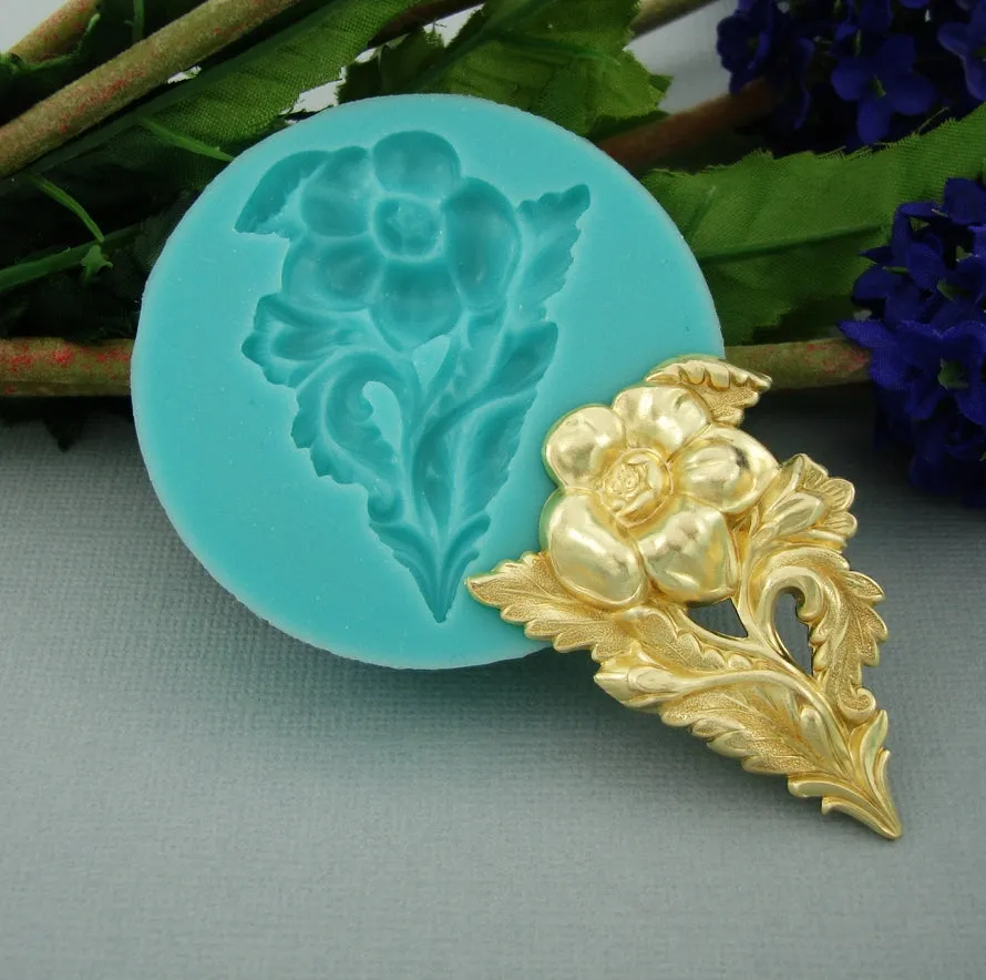 Flower Silicone Mold Flexible  for Crafts, Resin,  Polymer Clay.