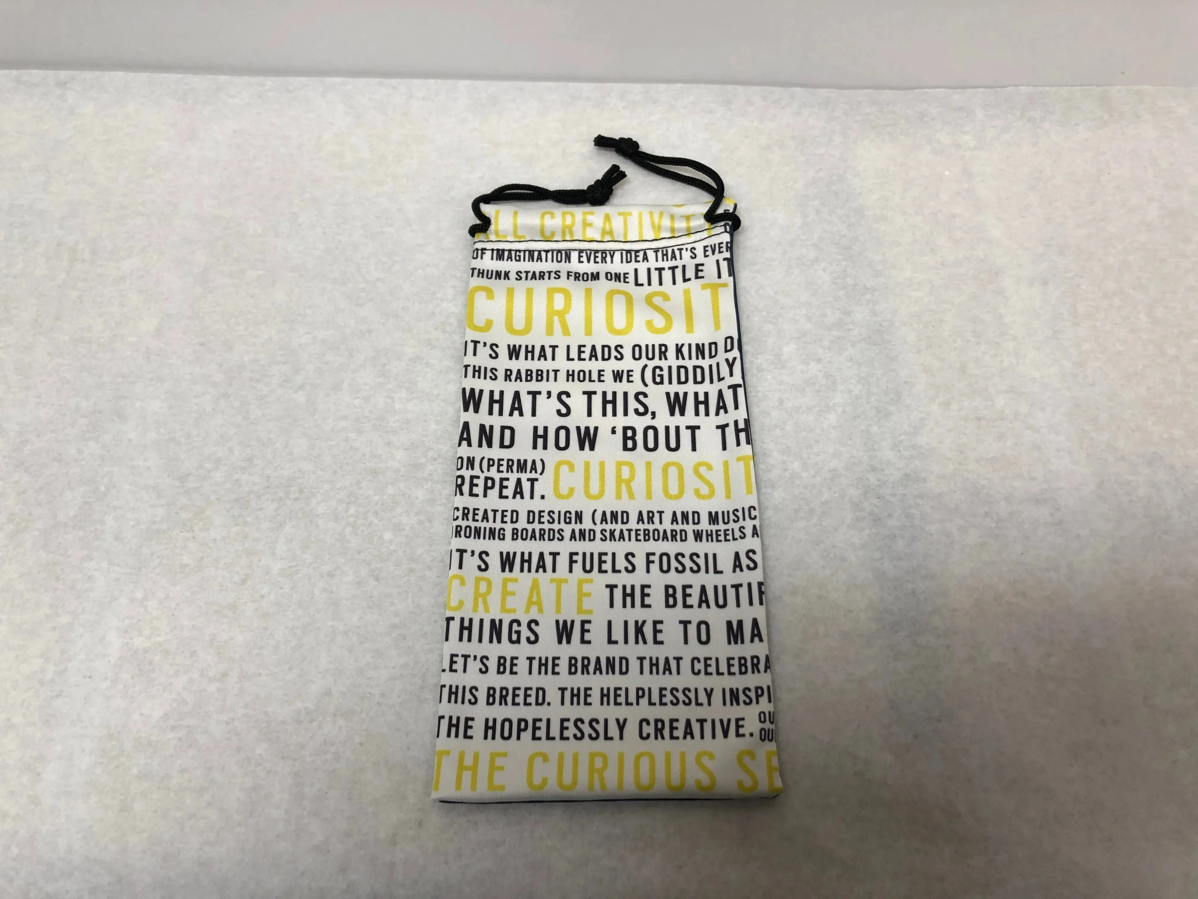 Fossil Key Words Blue Yellow Bag Pouch Optical Eyeglass Soft Case | KMOPT-128