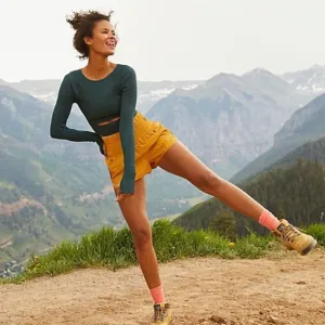 FP Movement by Free People The Noiseless Way Home Shorts in Turmeric Size S NWOT