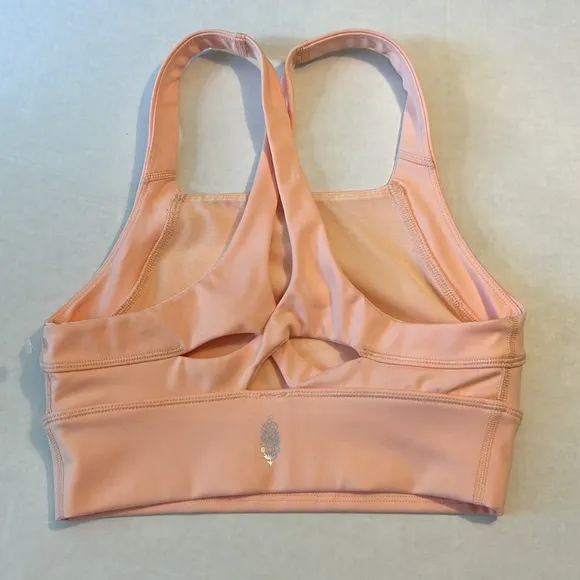 FP Movement XSmall Set In Your Corner Bra peach AND Way Home Shorts red earth
