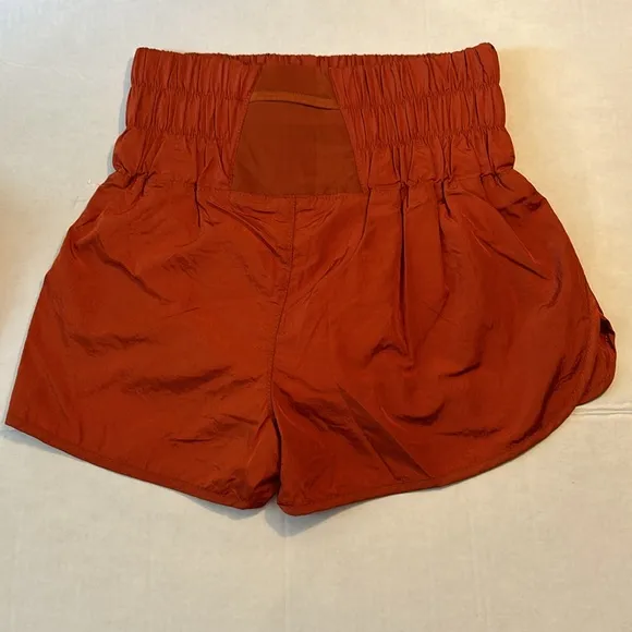 FP Movement XSmall Set In Your Corner Bra peach AND Way Home Shorts red earth