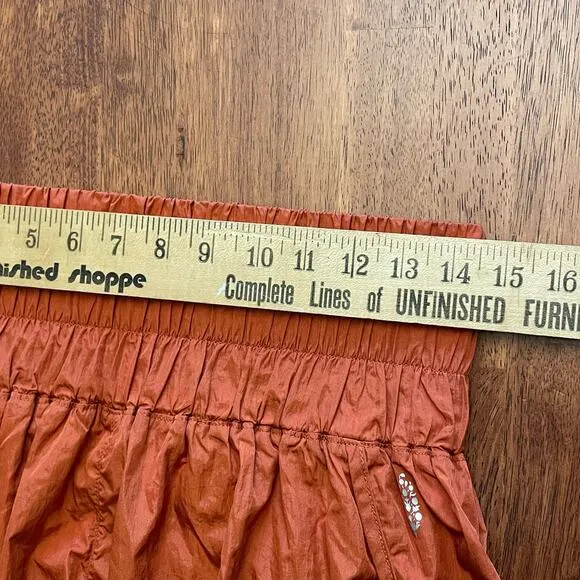 Free People FP Movement The Way Home Shorts Wide Waist Red Earth Rust Orange L