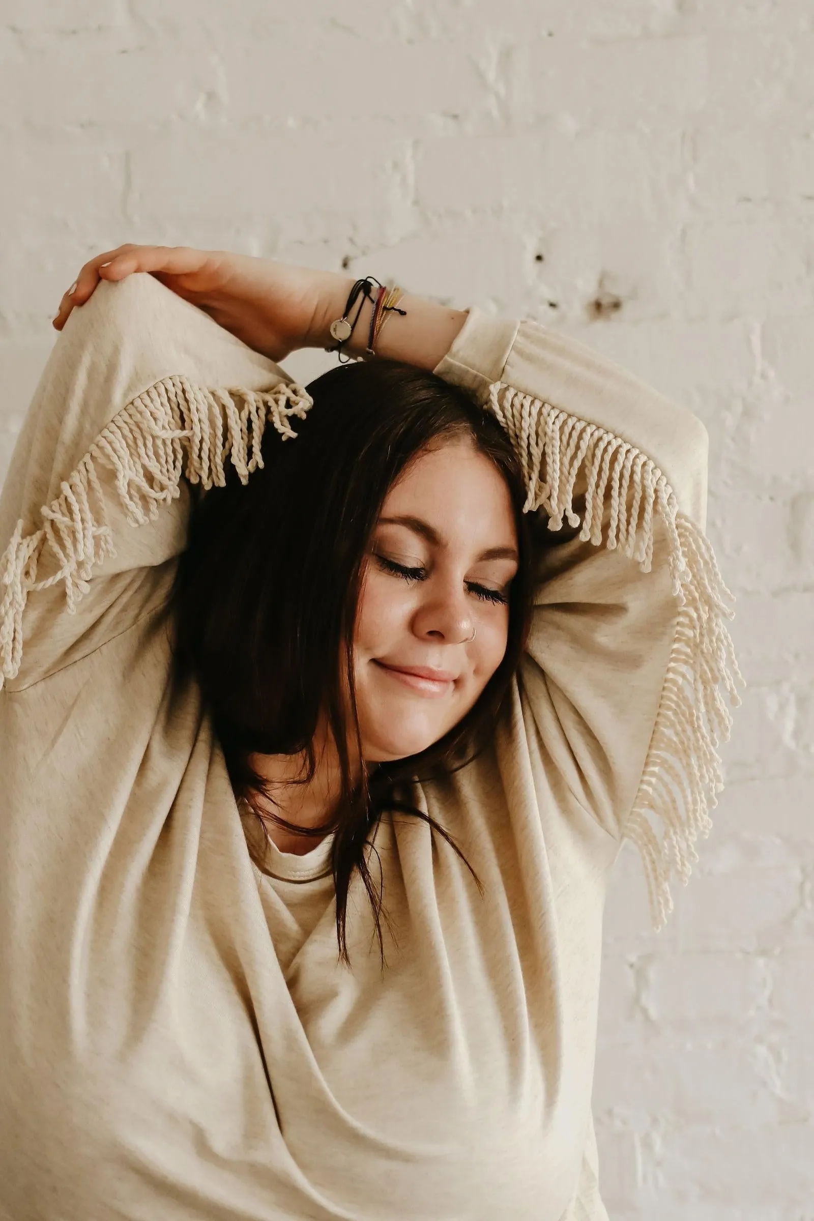 Fun In Fringe- Oatmeal w/ Fringe Detail {Top or Pants} Lounge Set
