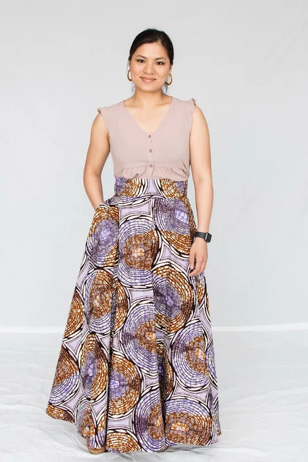 Funke Maxi Skirt- Lilac and gold