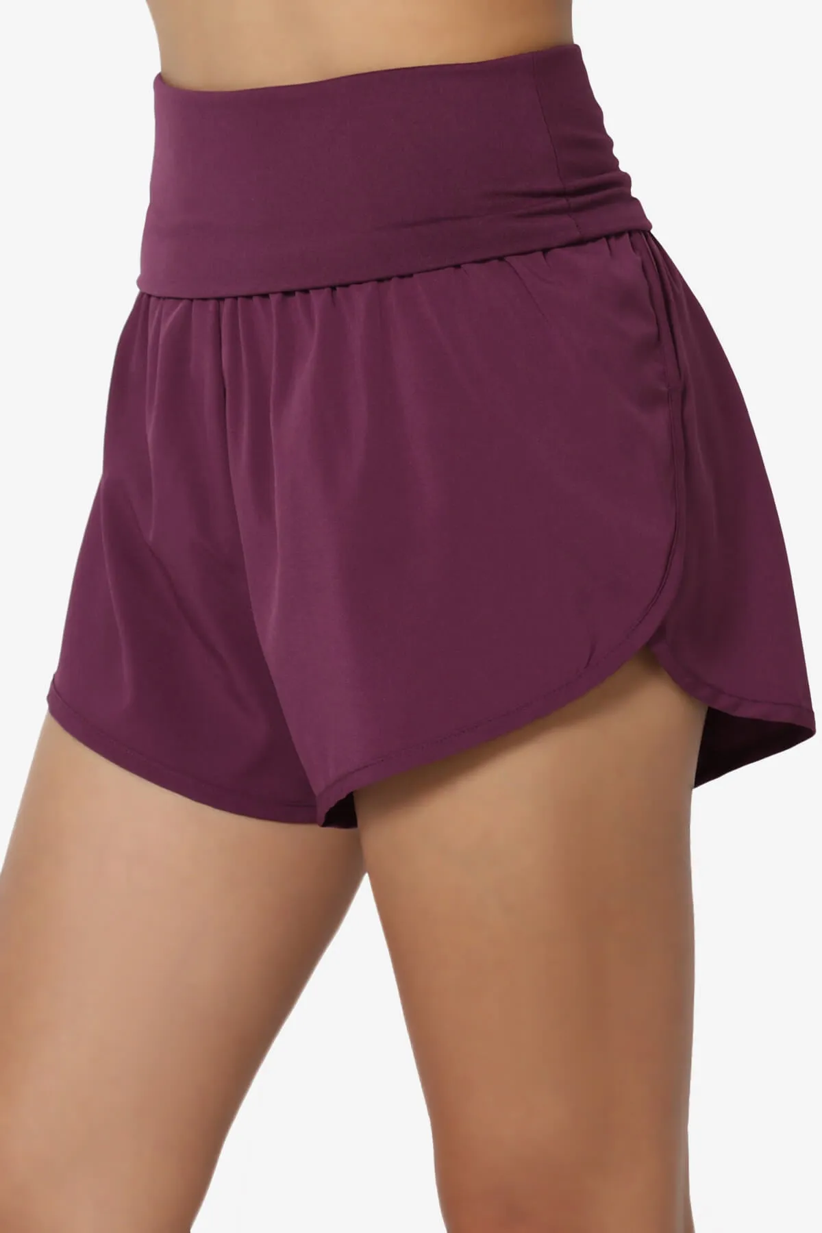 Game Time Foldover High Waist Running Shorts PLUS