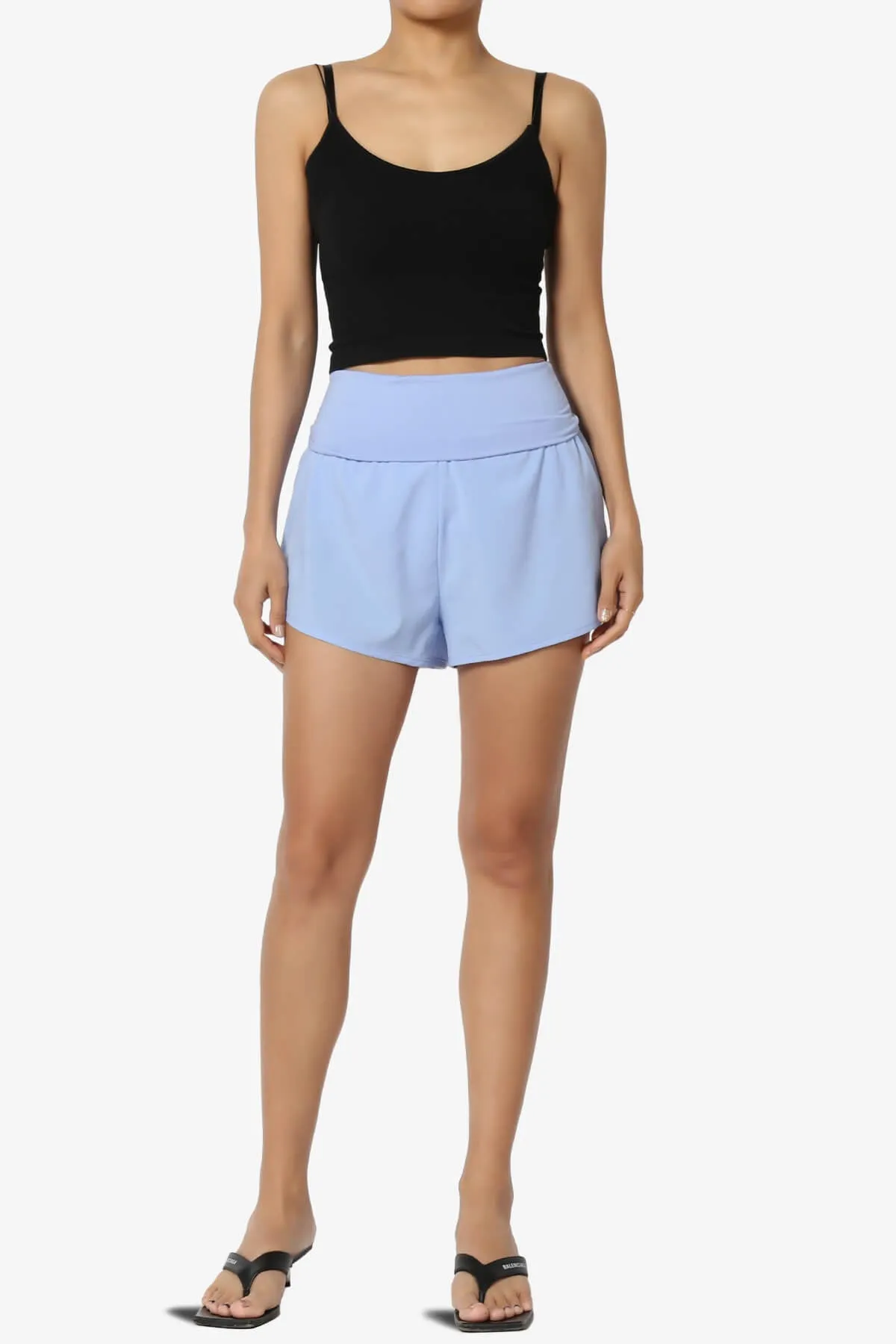 Game Time Foldover High Waist Running Shorts PLUS
