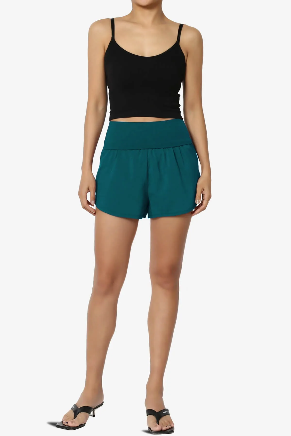 Game Time Foldover High Waist Running Shorts PLUS
