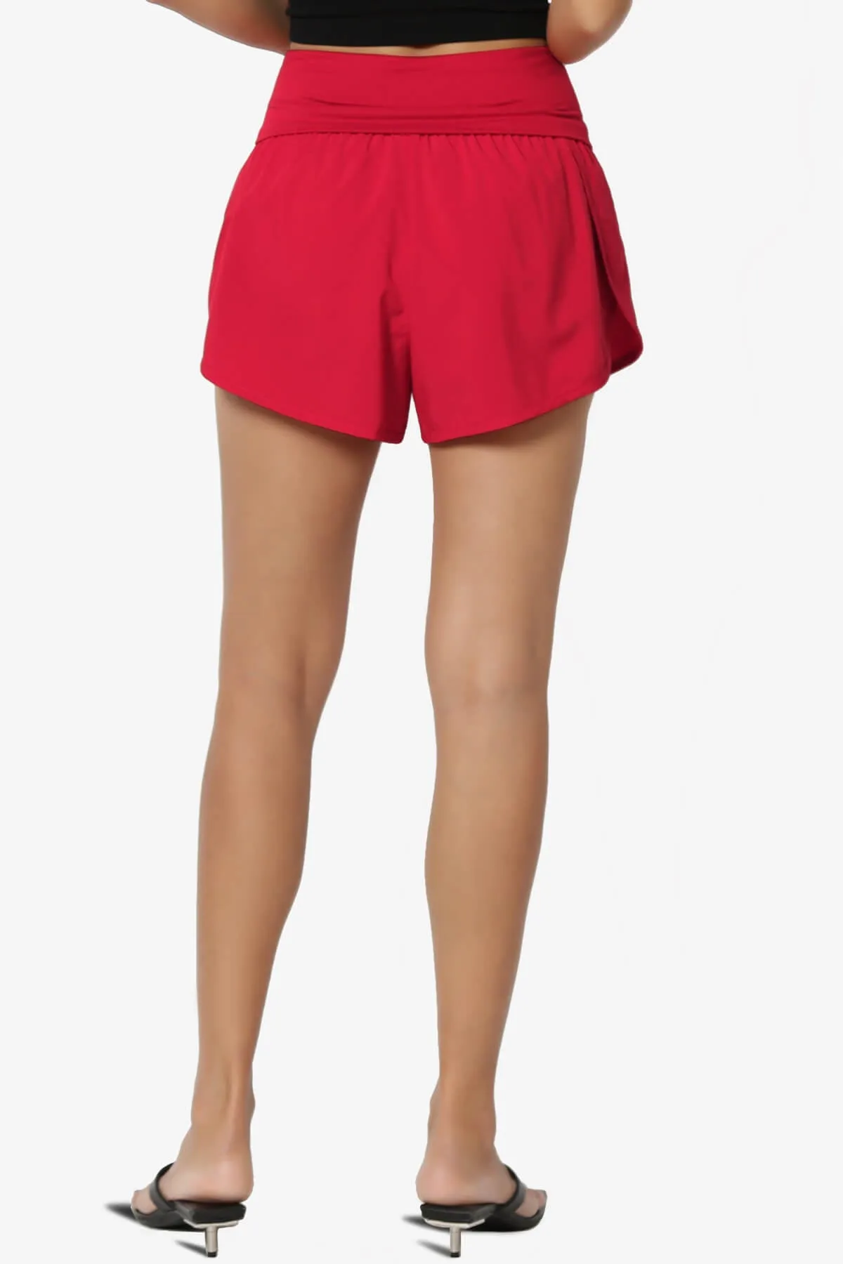 Game Time Foldover High Waist Running Shorts PLUS