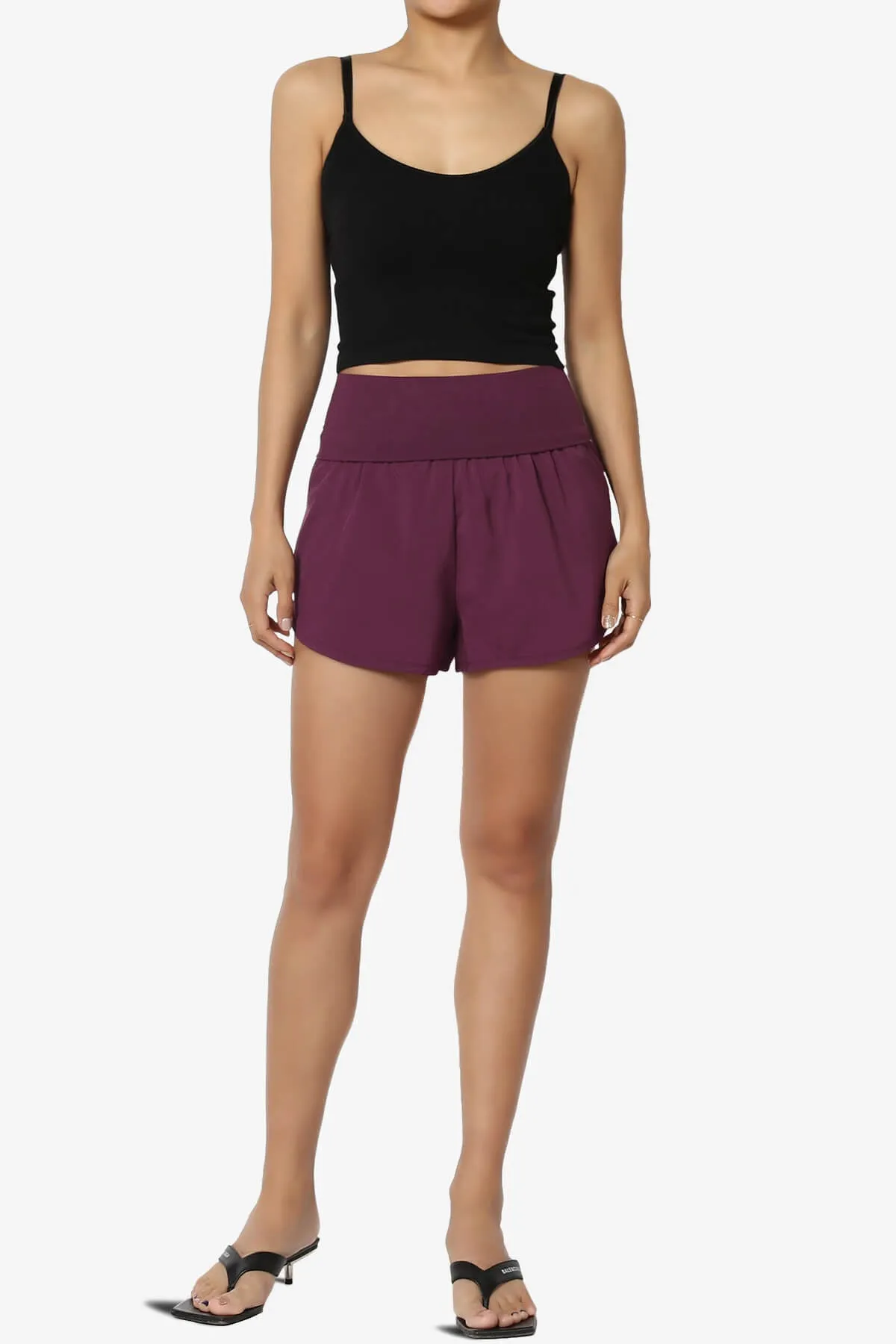 Game Time Foldover High Waist Running Shorts PLUS