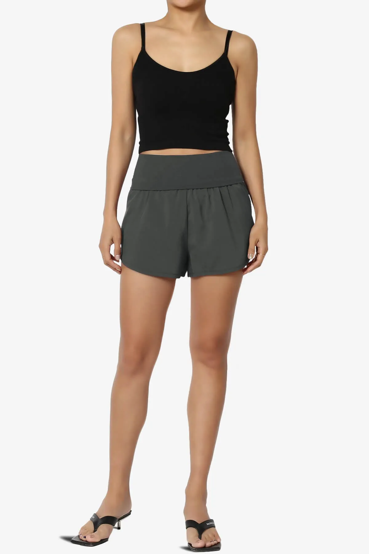 Game Time Foldover High Waist Running Shorts PLUS