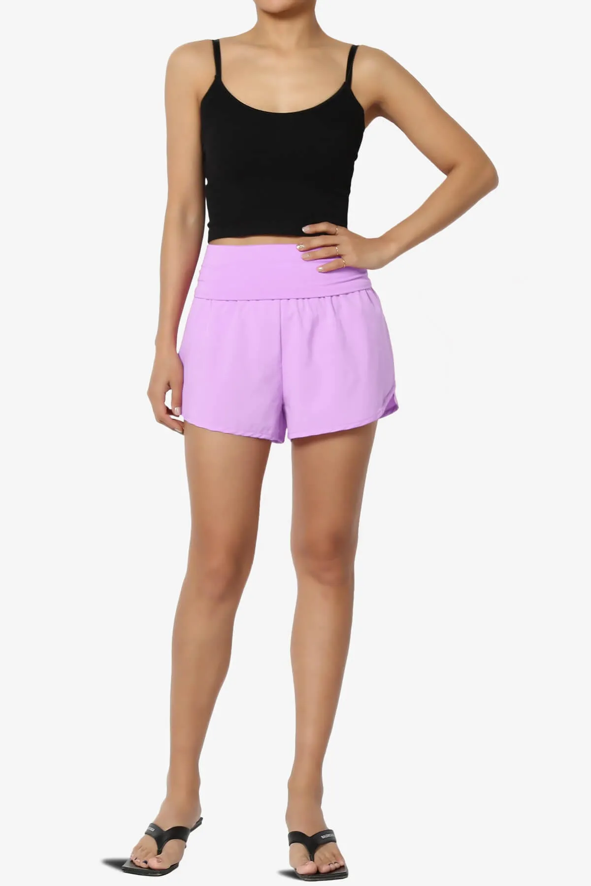 Game Time Foldover High Waist Running Shorts PLUS