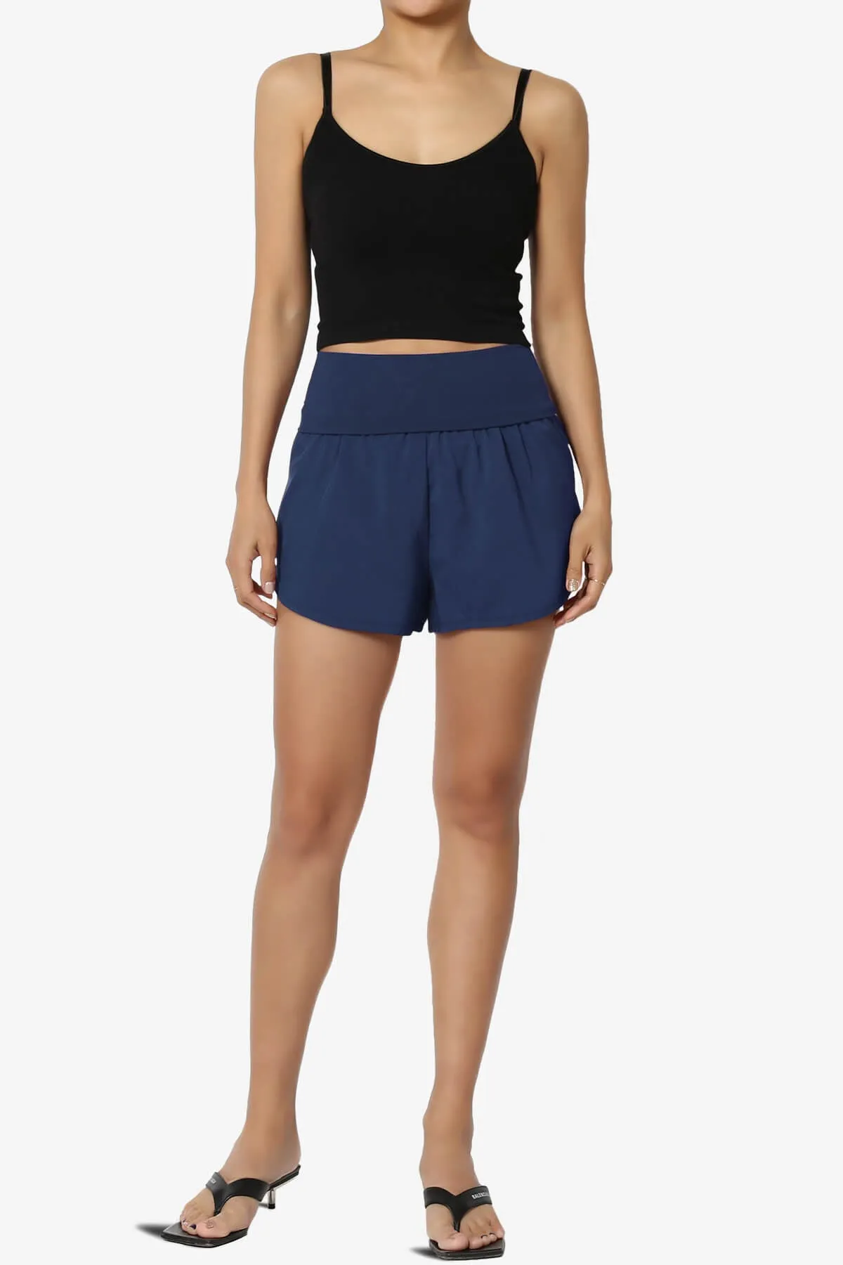 Game Time Foldover High Waist Running Shorts PLUS