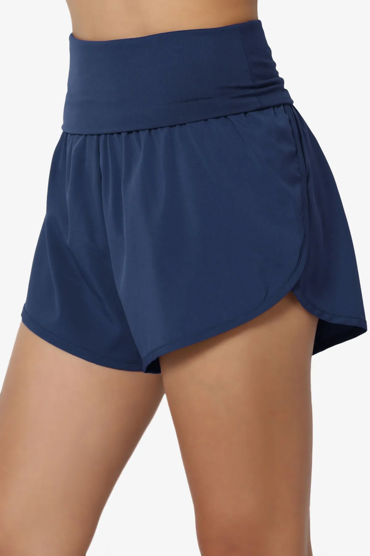 Game Time Foldover High Waist Running Shorts PLUS