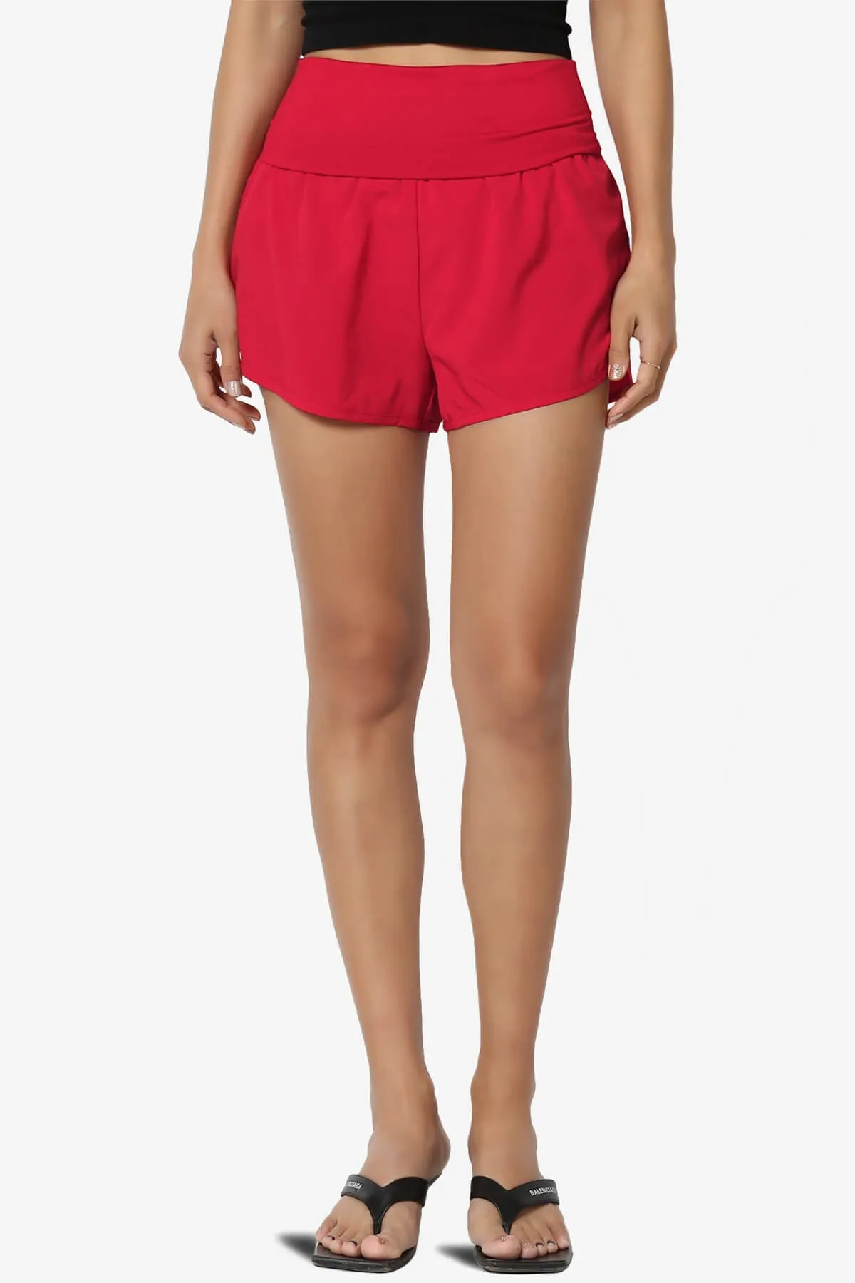 Game Time Foldover High Waist Running Shorts PLUS
