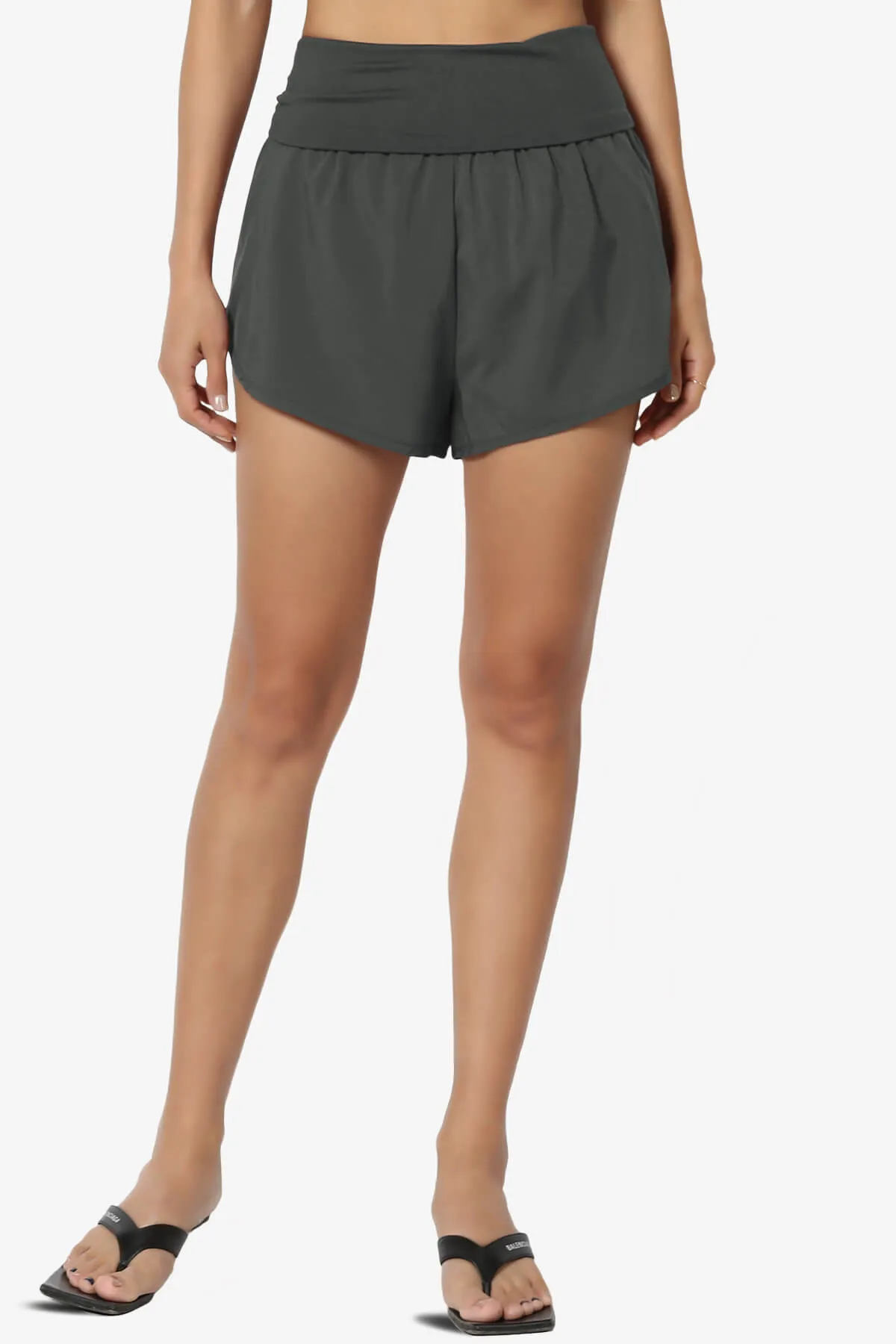 Game Time Foldover High Waist Running Shorts PLUS