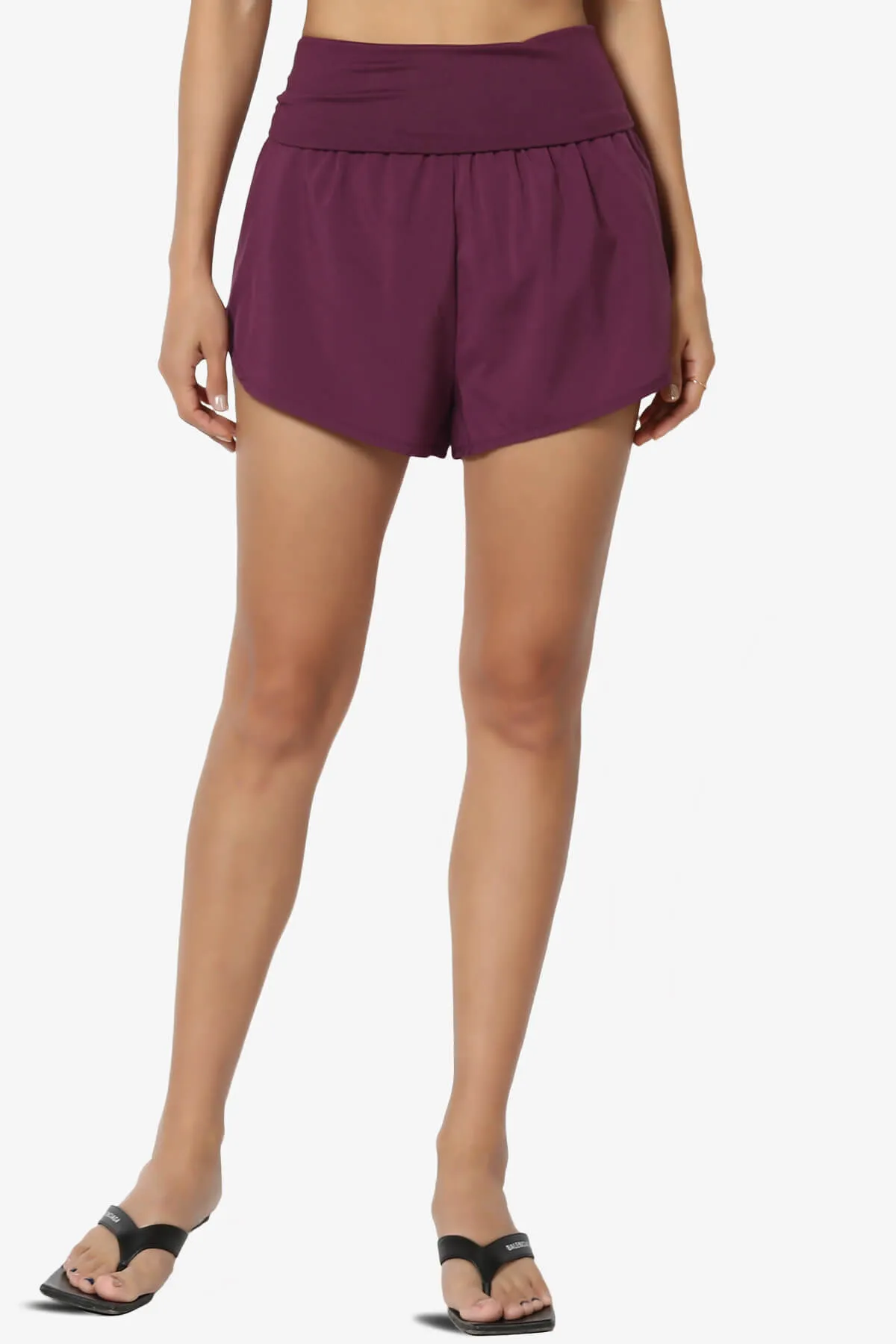 Game Time Foldover High Waist Running Shorts PLUS