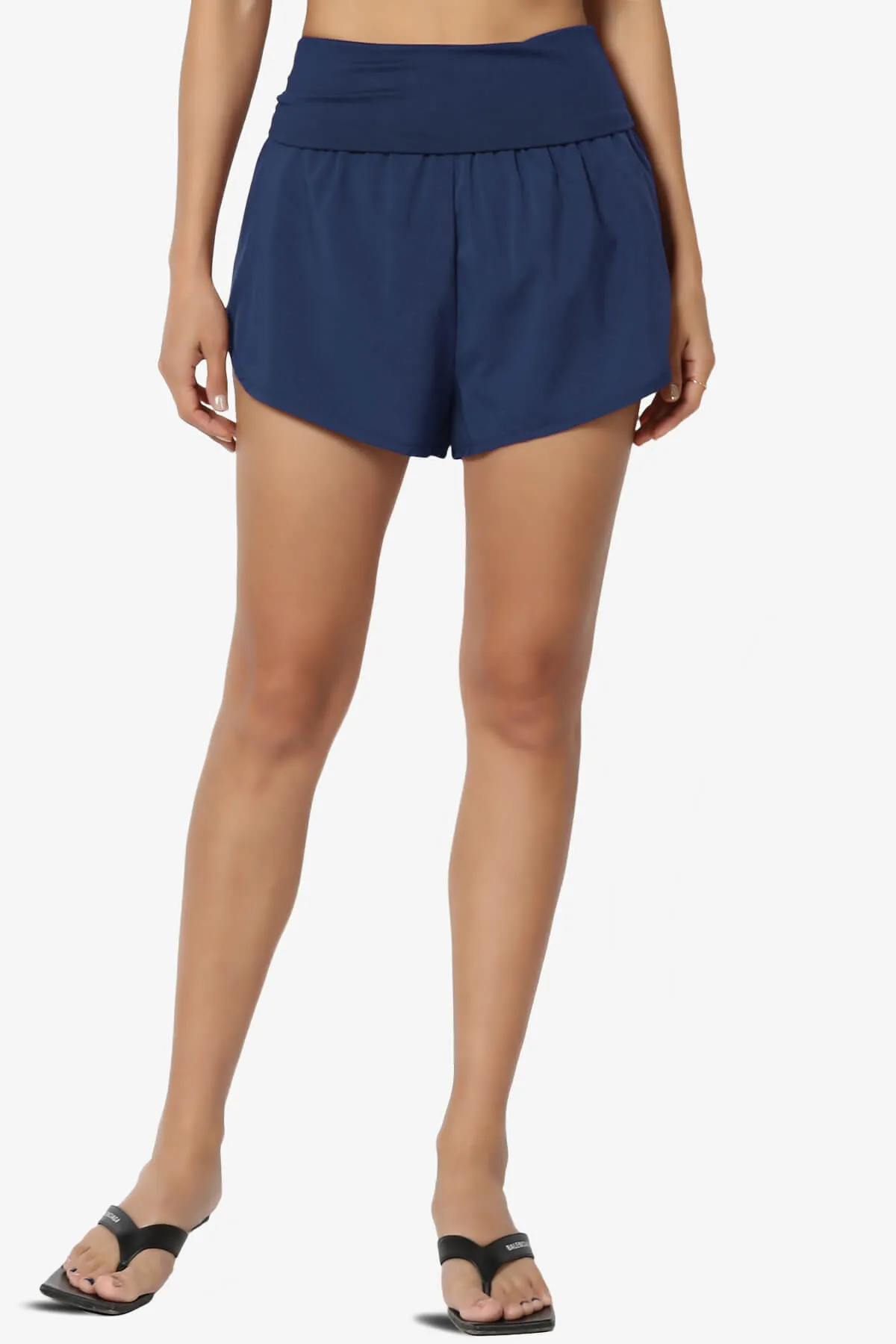 Game Time Foldover High Waist Running Shorts PLUS