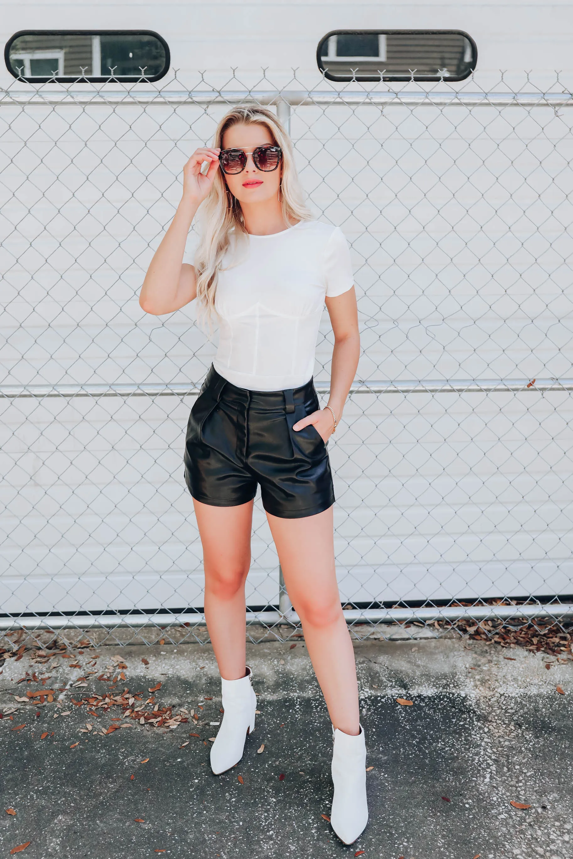Glam Faux Leather Shorts - Black