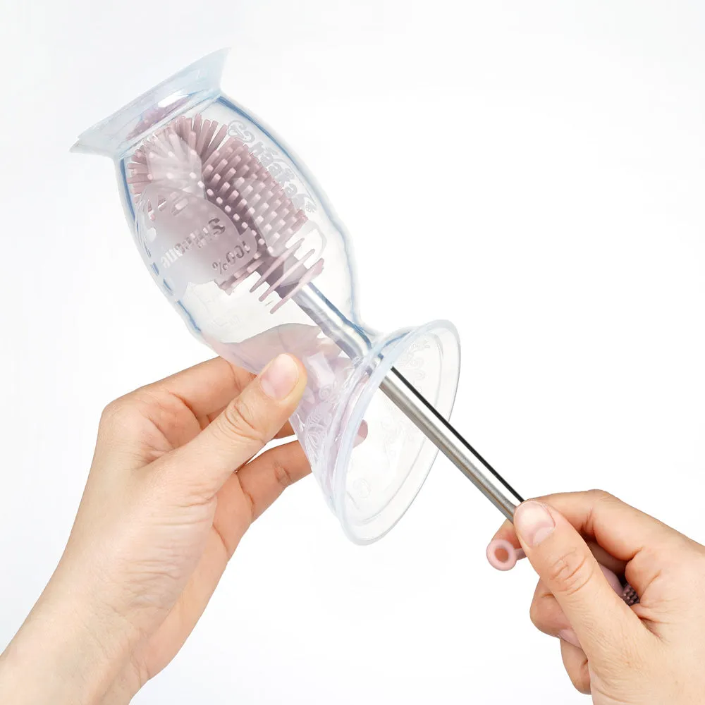 Haakaa Double-Ended Silicone Cleaning Brush - Sueva Grey (Min. of 4 PK , multiples of 4 PK)