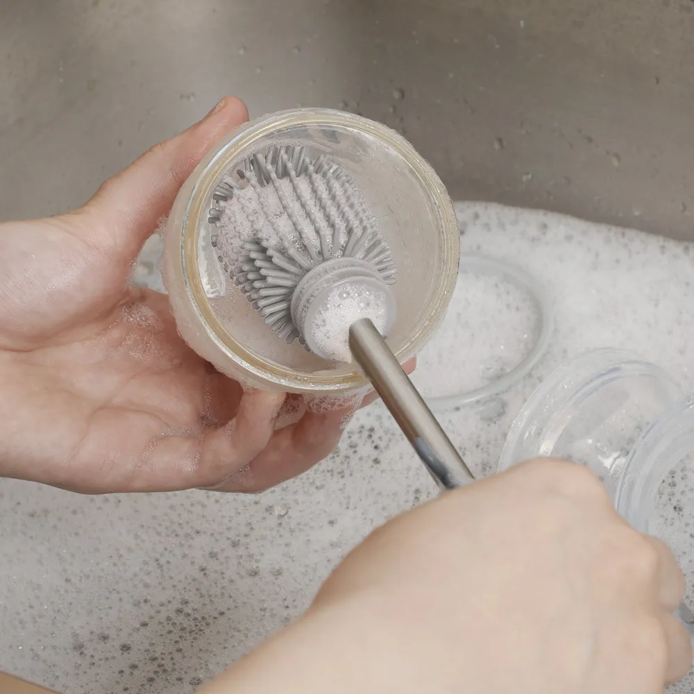 Haakaa Double-Ended Silicone Cleaning Brush - Sueva Grey (Min. of 4 PK , multiples of 4 PK)