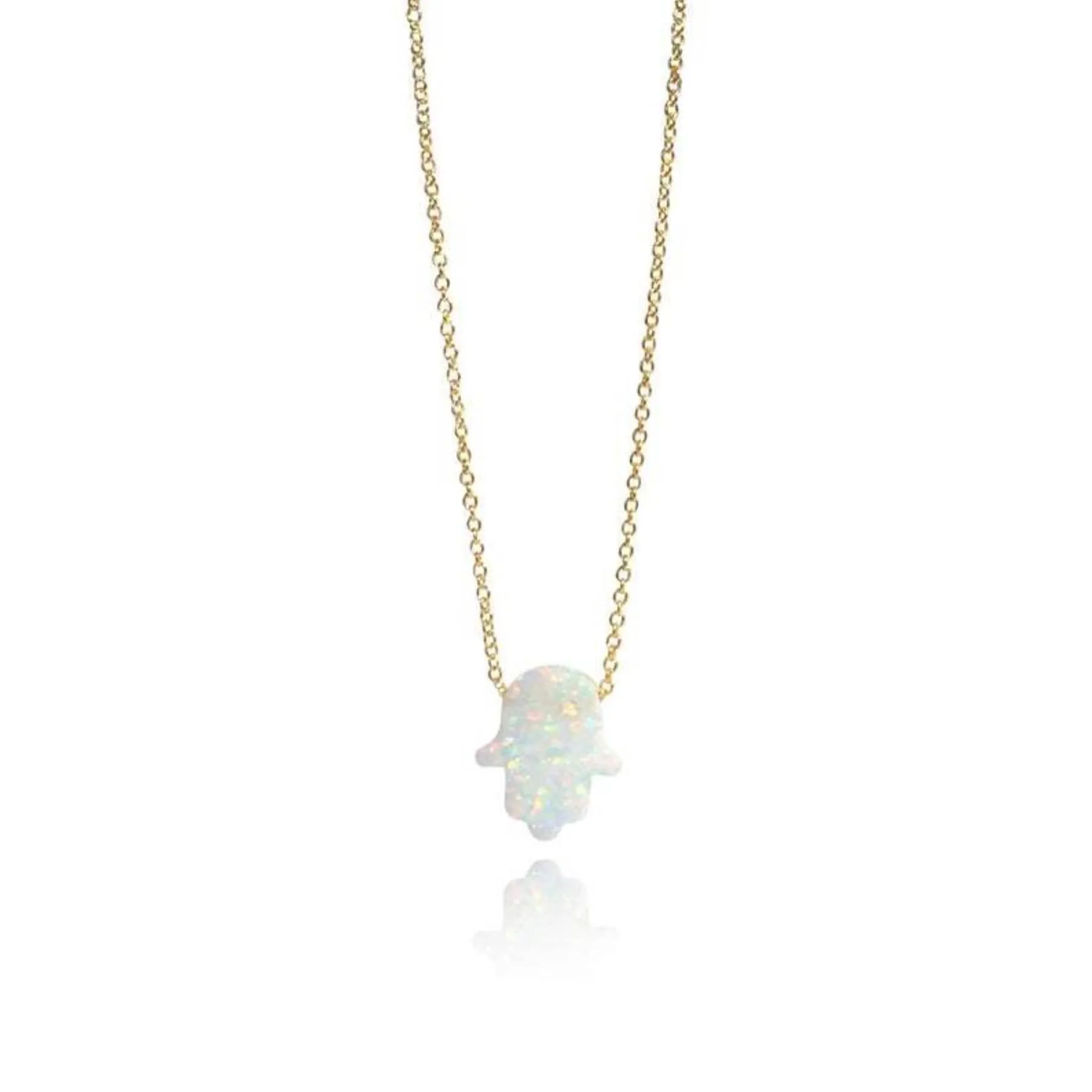Hamsa Hand Opal Necklace (POS)