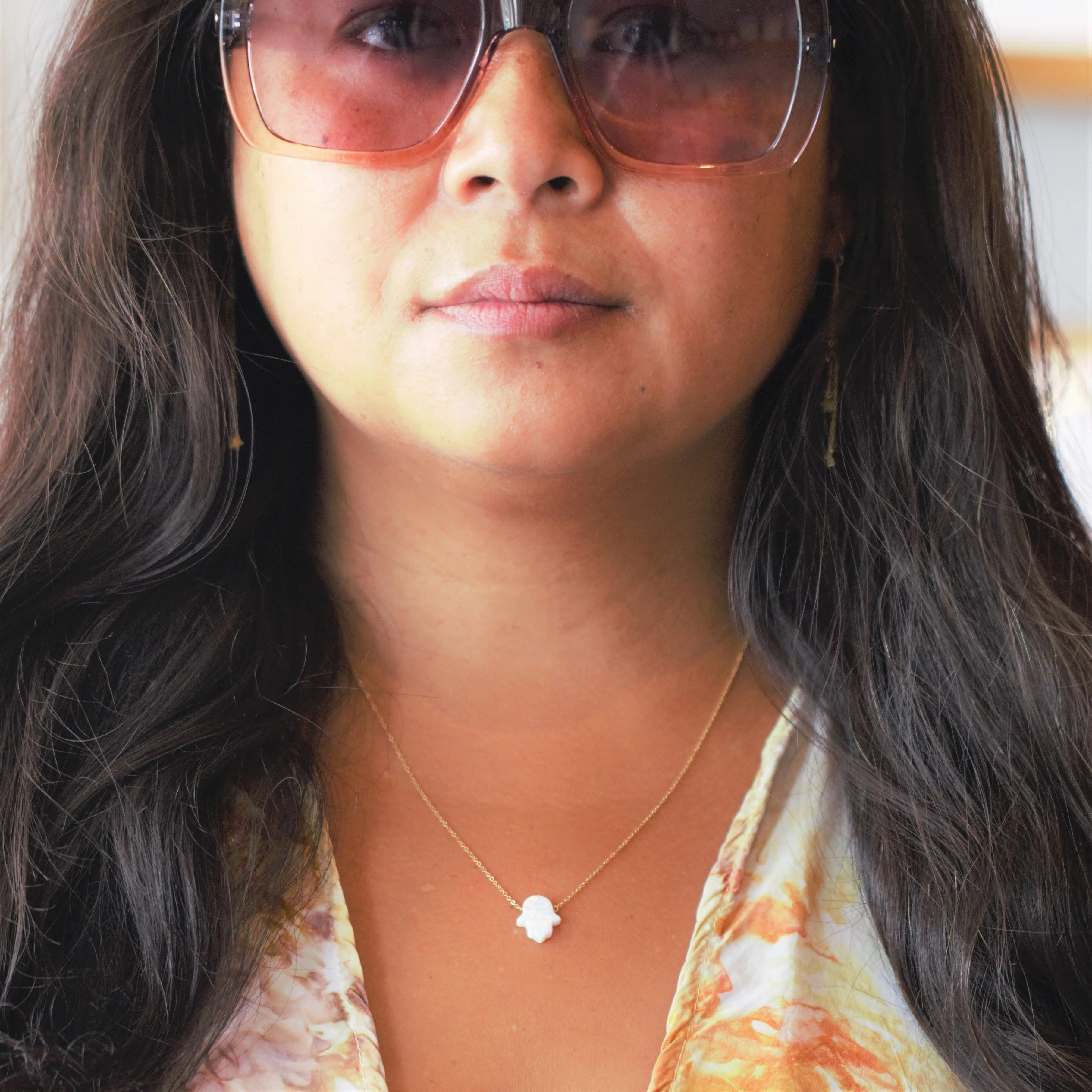 Hamsa Hand Opal Necklace (POS)