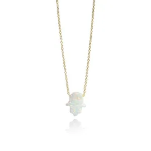 Hamsa Hand Opal Necklace (POS)