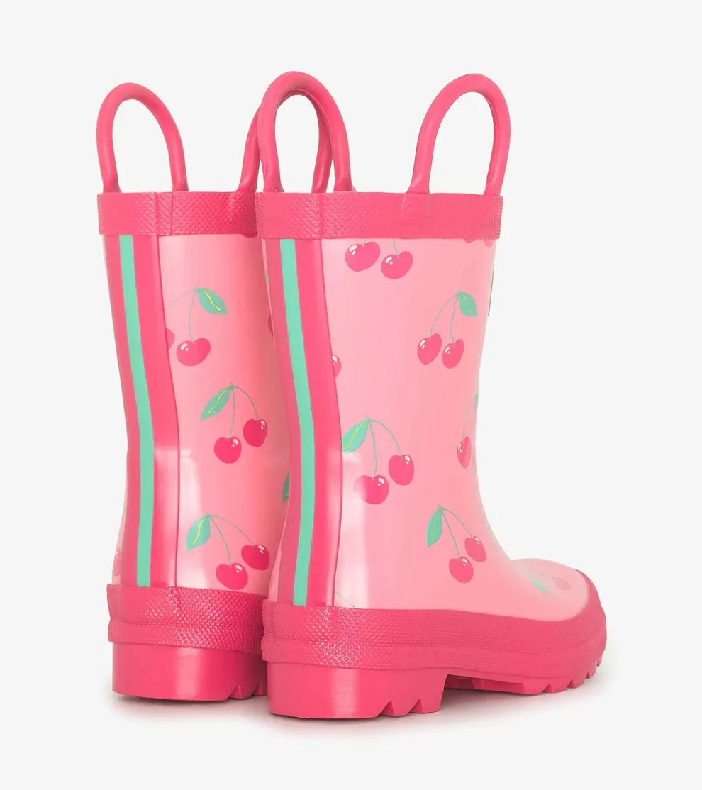 Hatley Girls Cherries Rain Boots with Handles