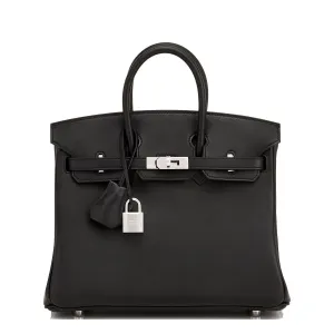 Hermes Black Baby Birkin 25cm Swift Palladium Hardware