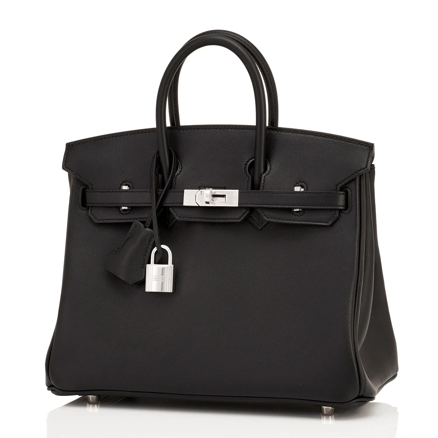 Hermes Black Baby Birkin 25cm Swift Palladium Hardware