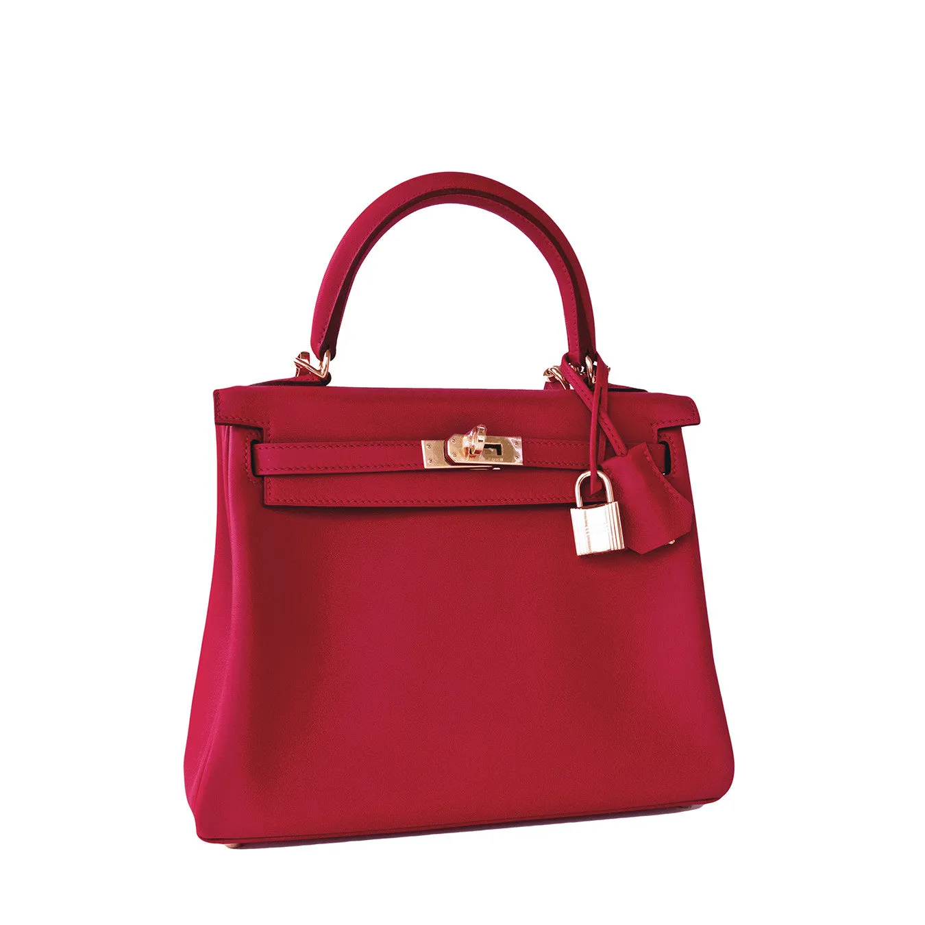 Hermes Vermillion Lipstick Red 25cm Swift Leather Kelly Gold GHW Jewel