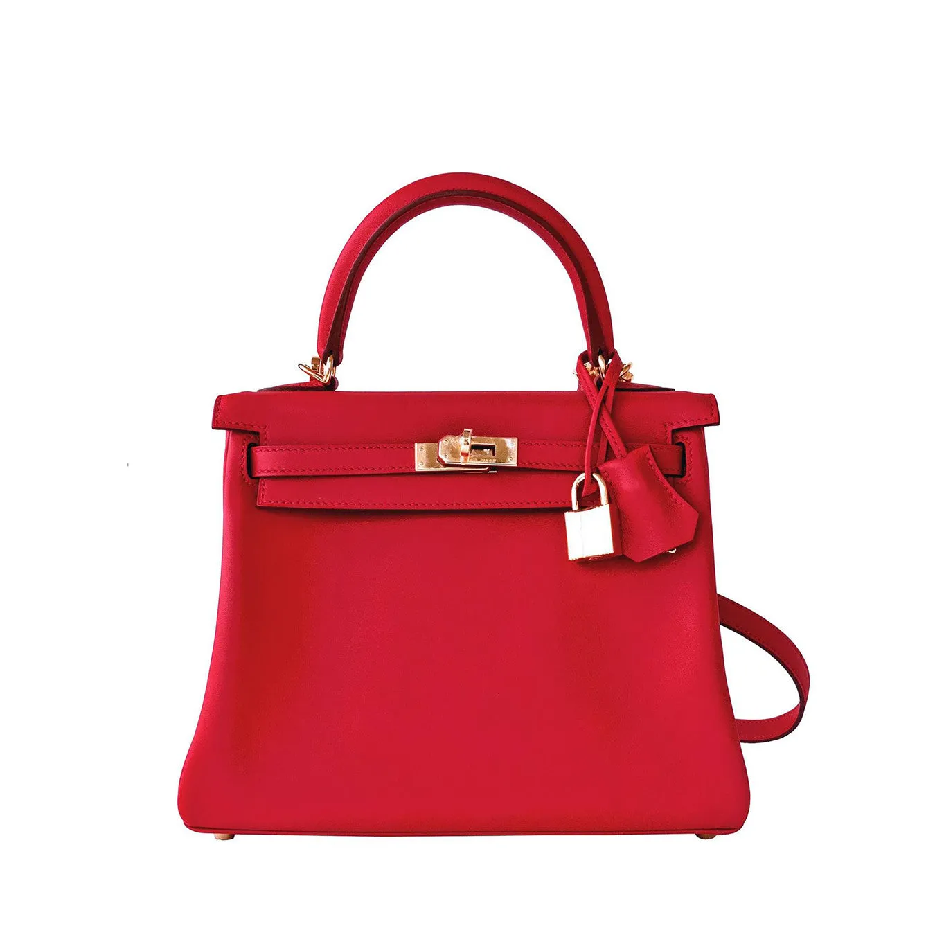Hermes Vermillion Lipstick Red 25cm Swift Leather Kelly Gold GHW Jewel