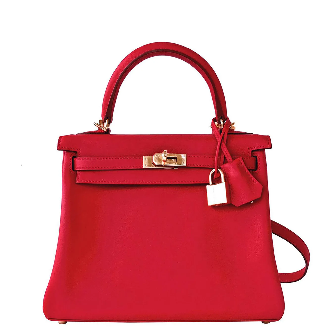 Hermes Vermillion Lipstick Red 25cm Swift Leather Kelly Gold GHW Jewel