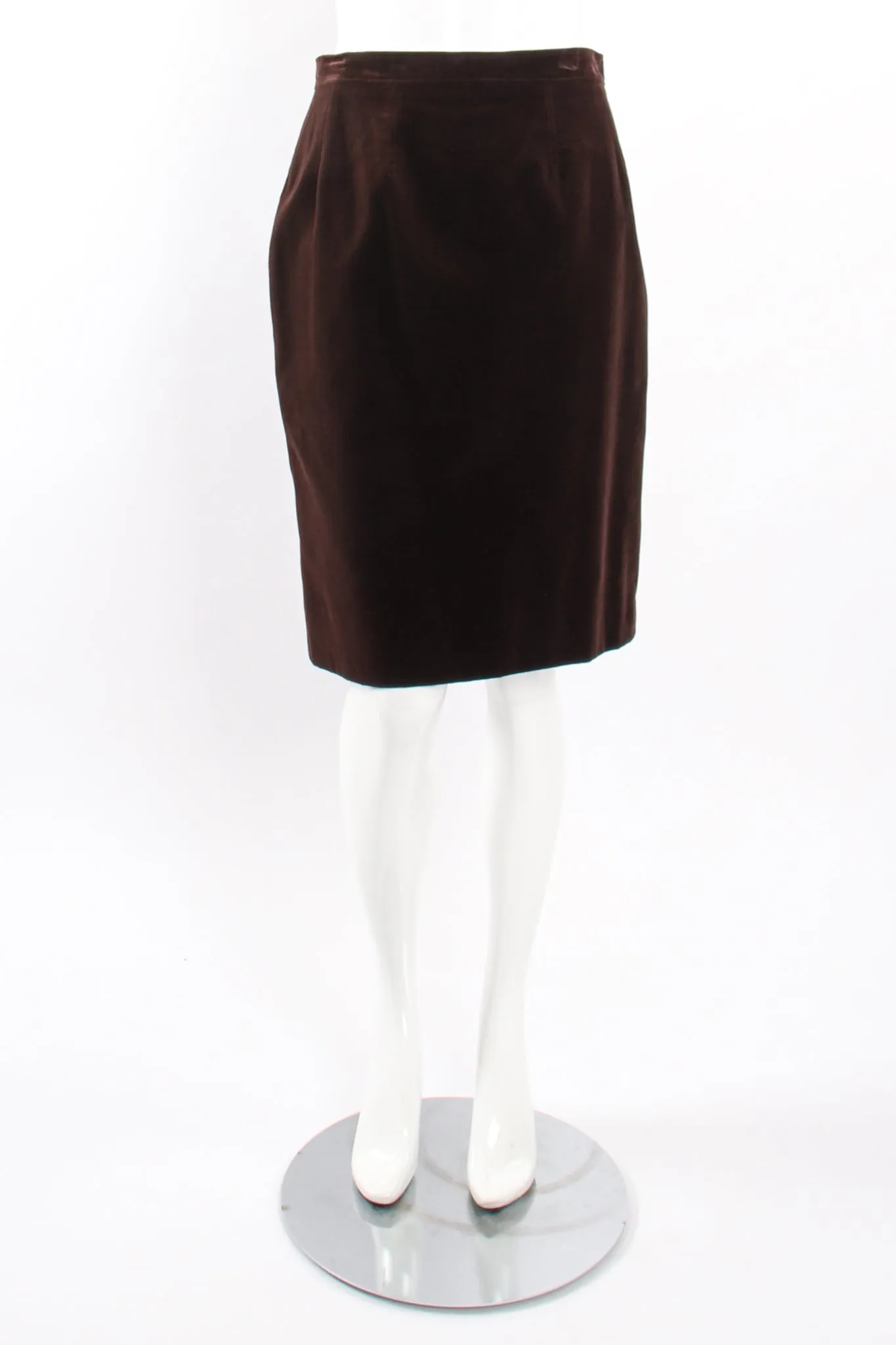 Herringbone Tweed Velvet Jacket & Skirt Set