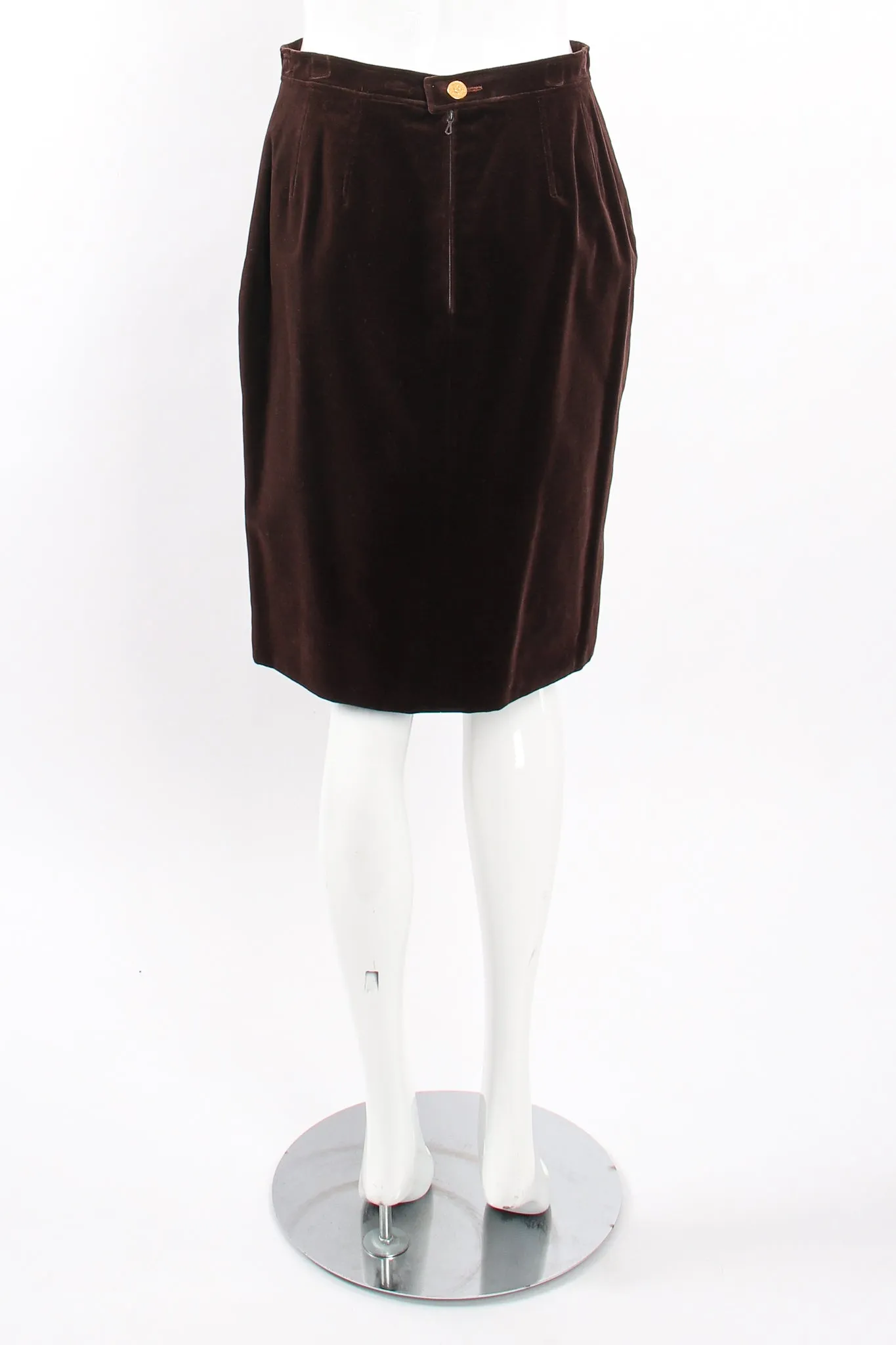 Herringbone Tweed Velvet Jacket & Skirt Set